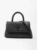 Chanel Coco Top Handle So Black Caviar Leather Small