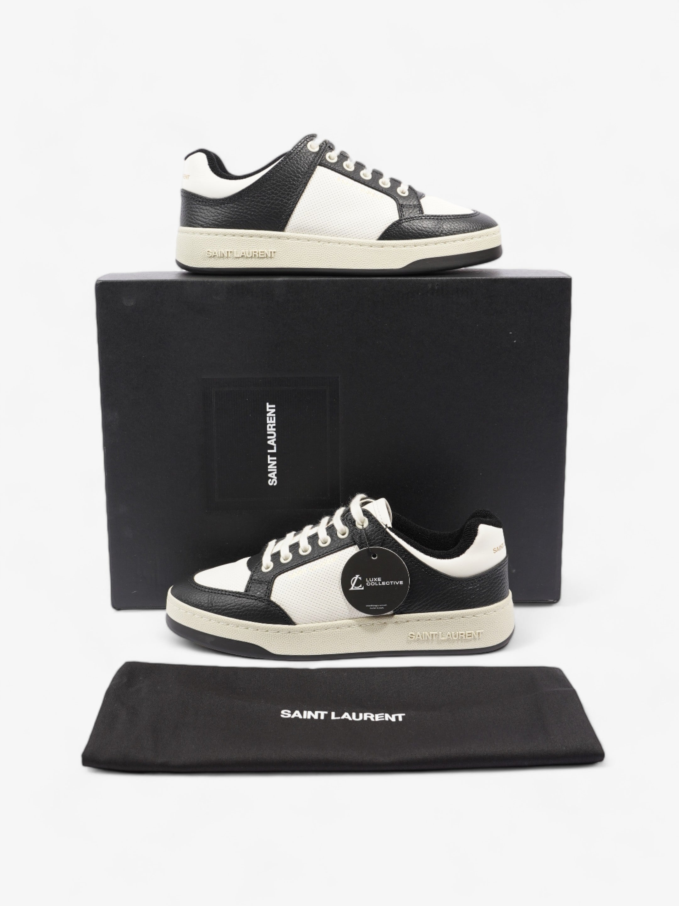 Saint Laurent SL61 Low Sneakers Black / White Leather EU 38 UK 5