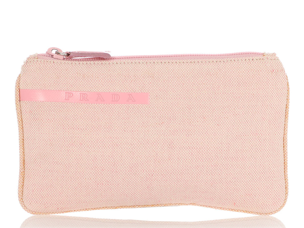 Prada Pink Canvas Zipped Pouch