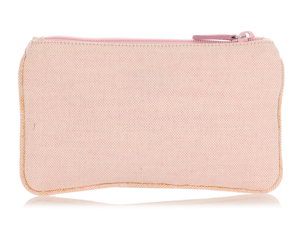 Prada Pink Canvas Zipped Pouch