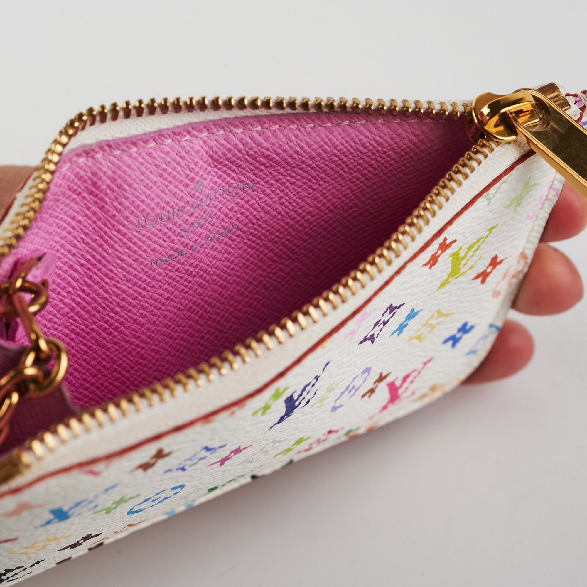 Louis Vuitton Multicolour Key Pouch White