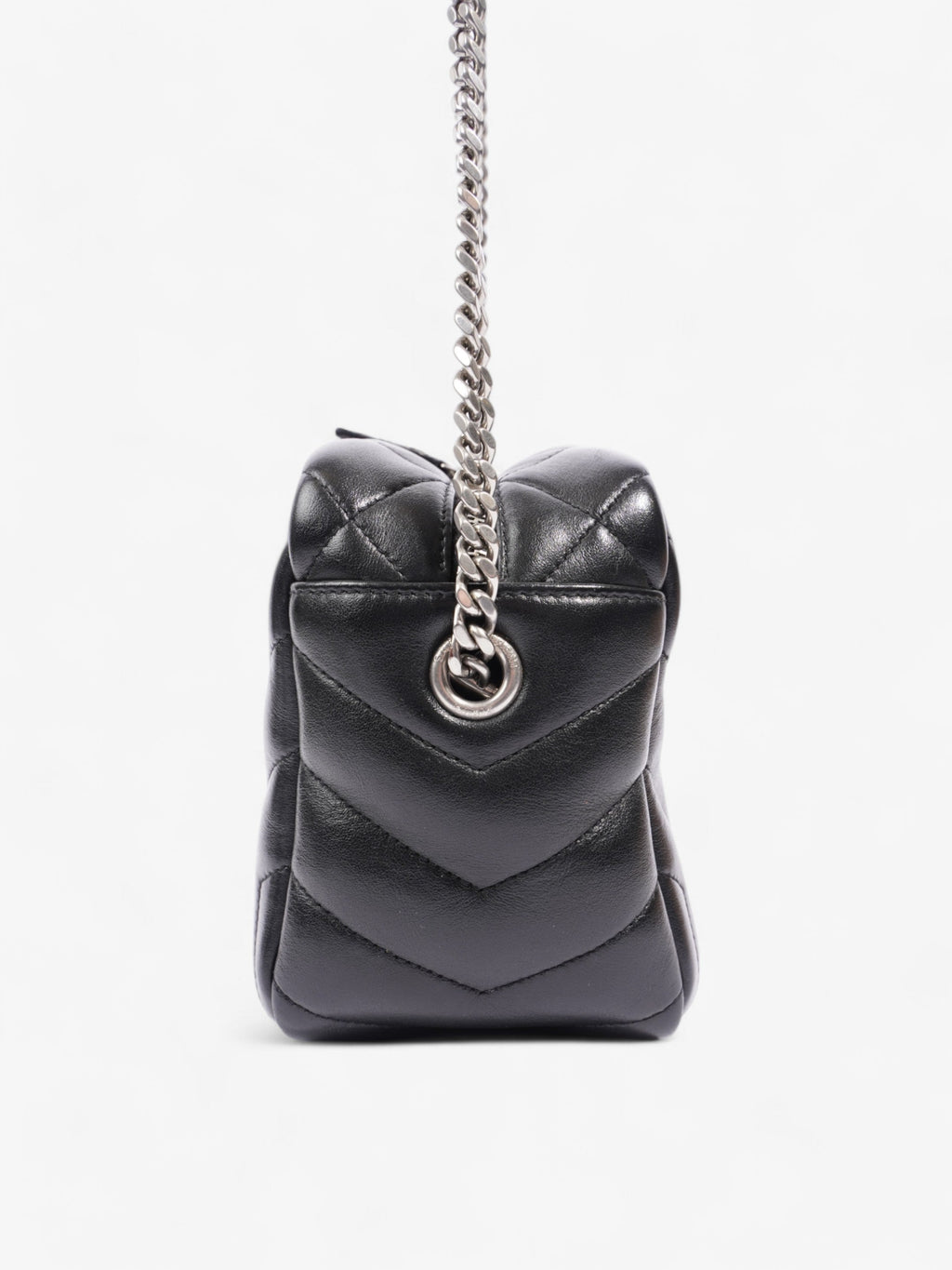 Saint Laurent LouLou Bowling Bag Black Calfskin Leather Small