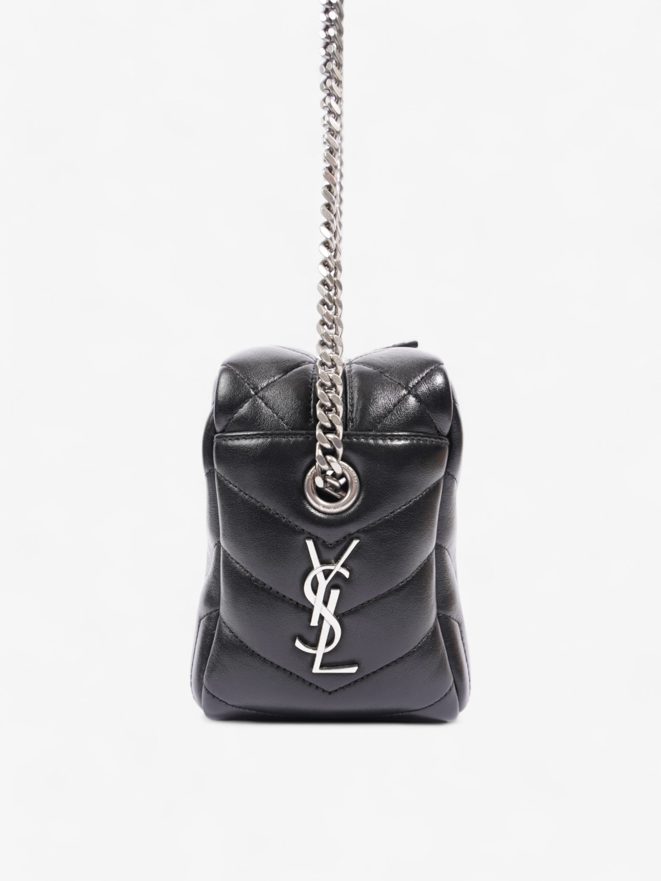 Saint Laurent LouLou Bowling Bag Black Calfskin Leather Small