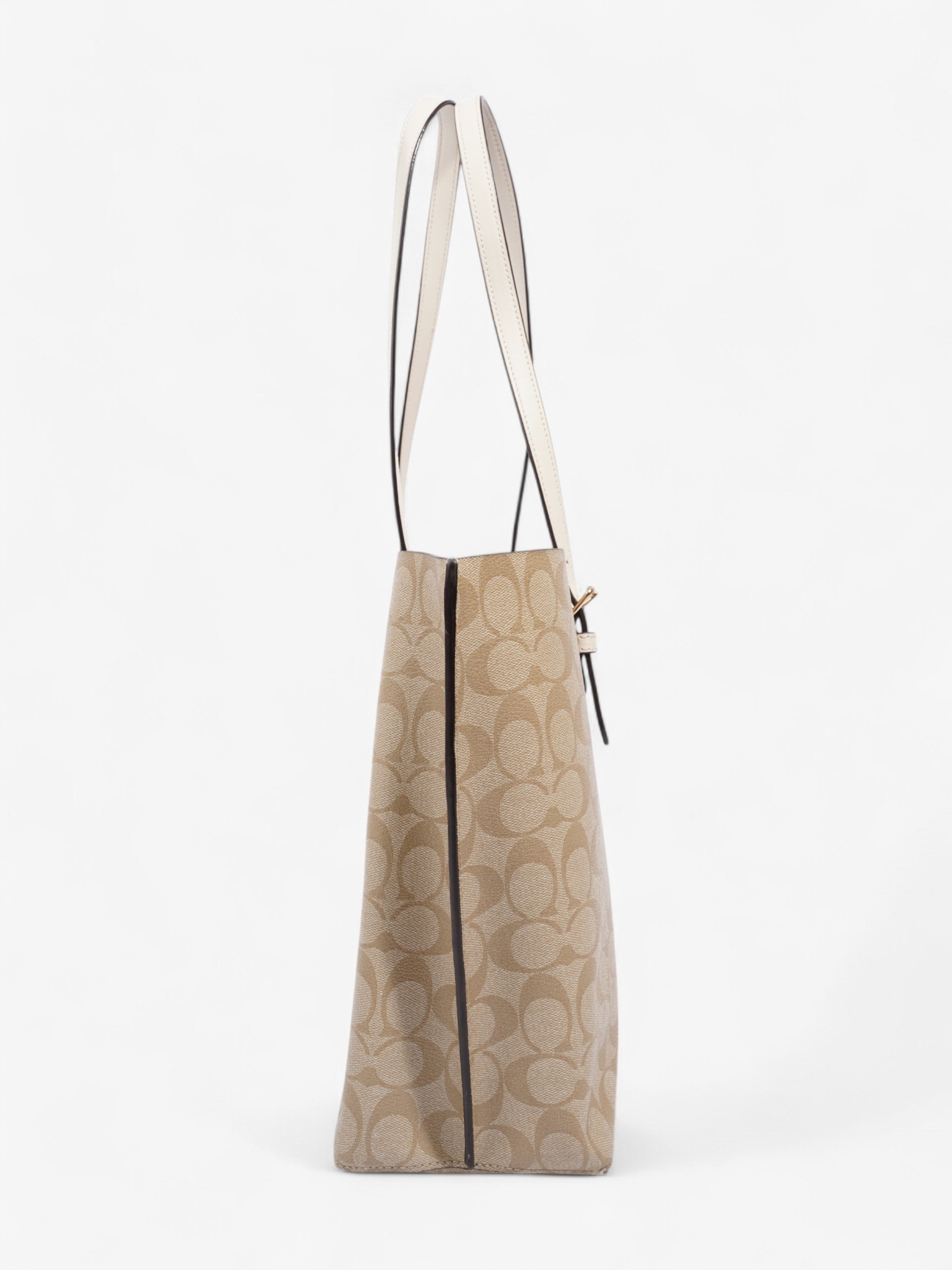 Coach Mollie Tote Beige / White Canvas