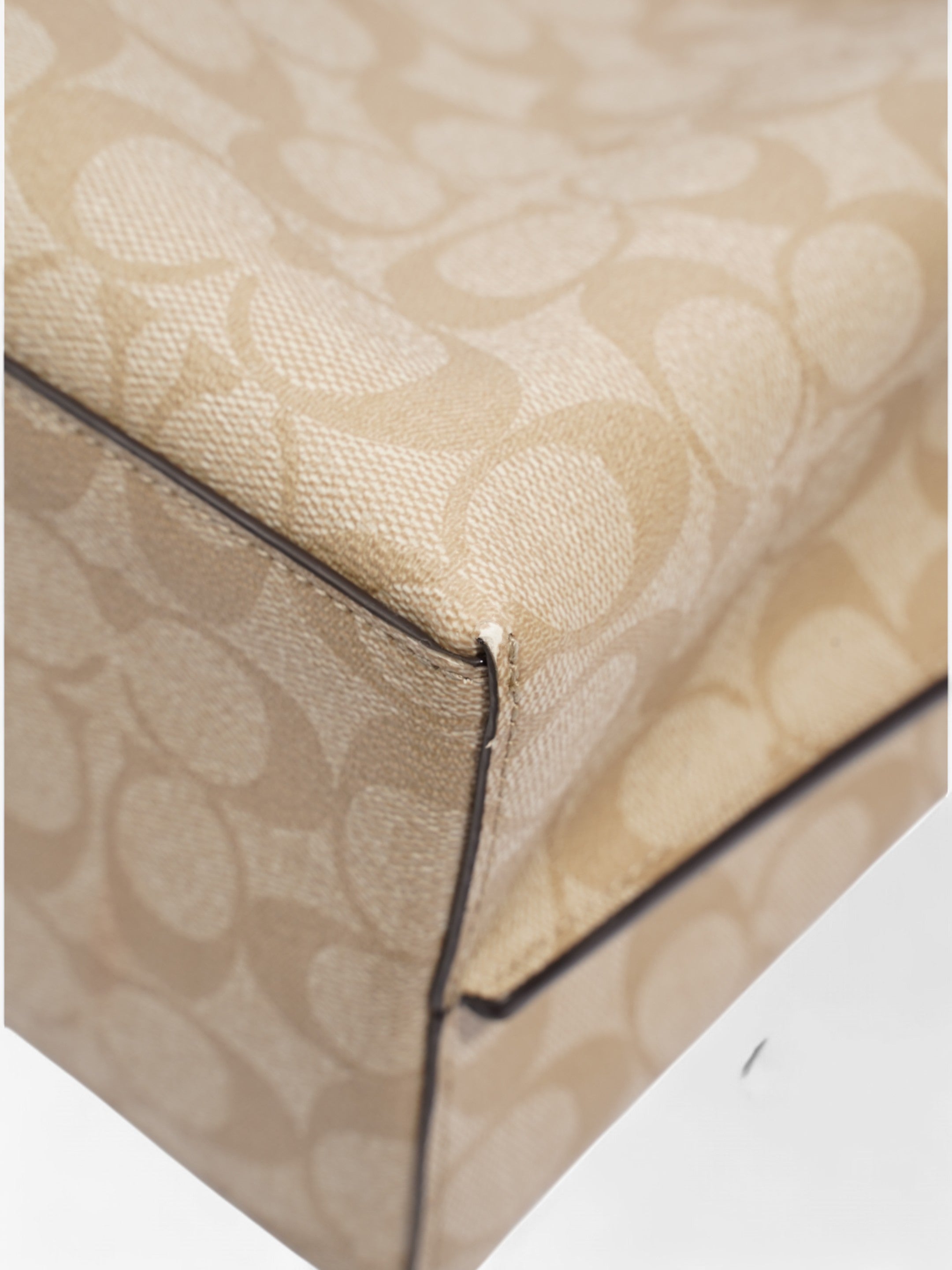 Coach Mollie Tote Beige / White Canvas