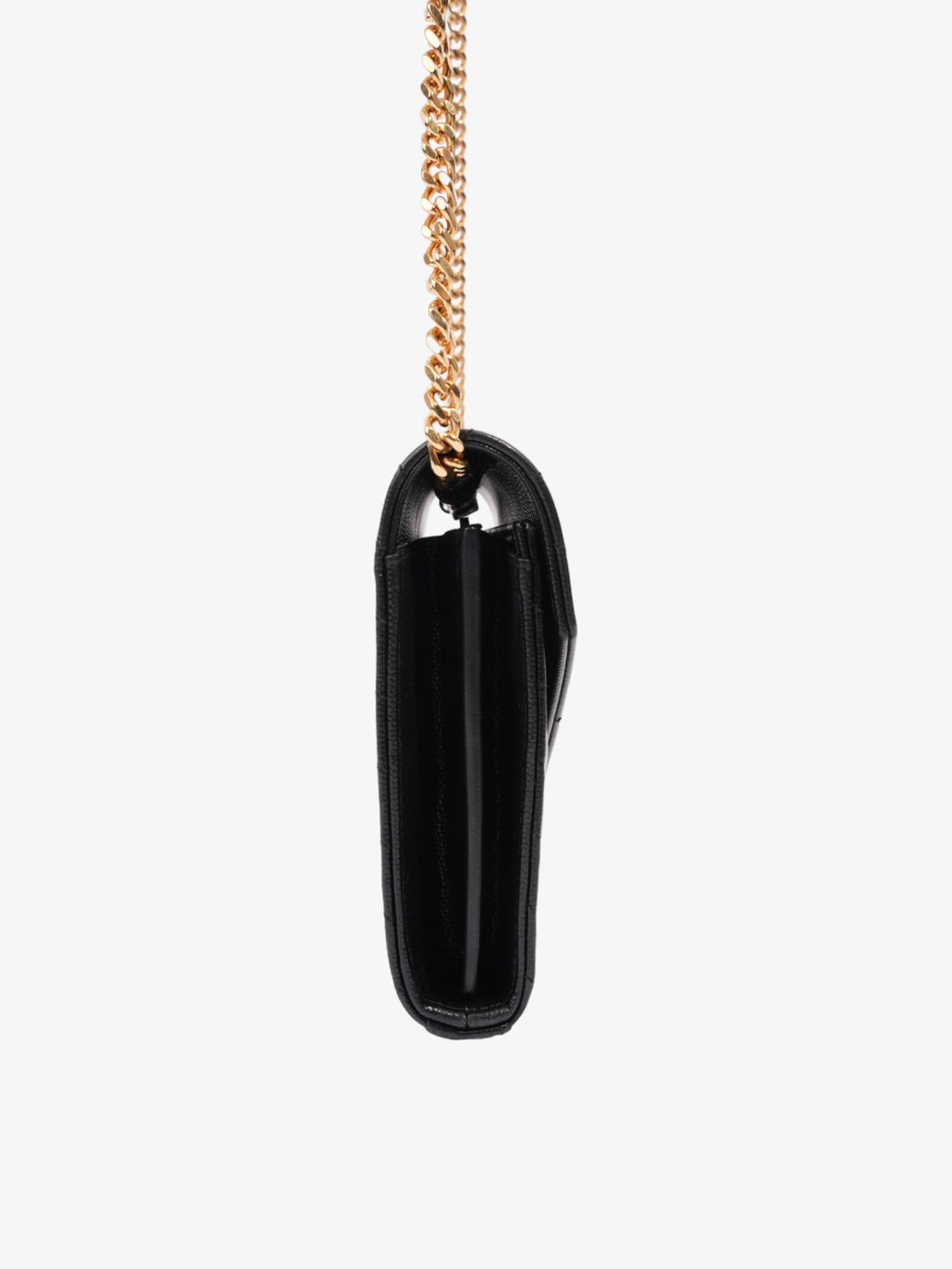 Saint Laurent Cassandre Envelope  Black Grained Leather