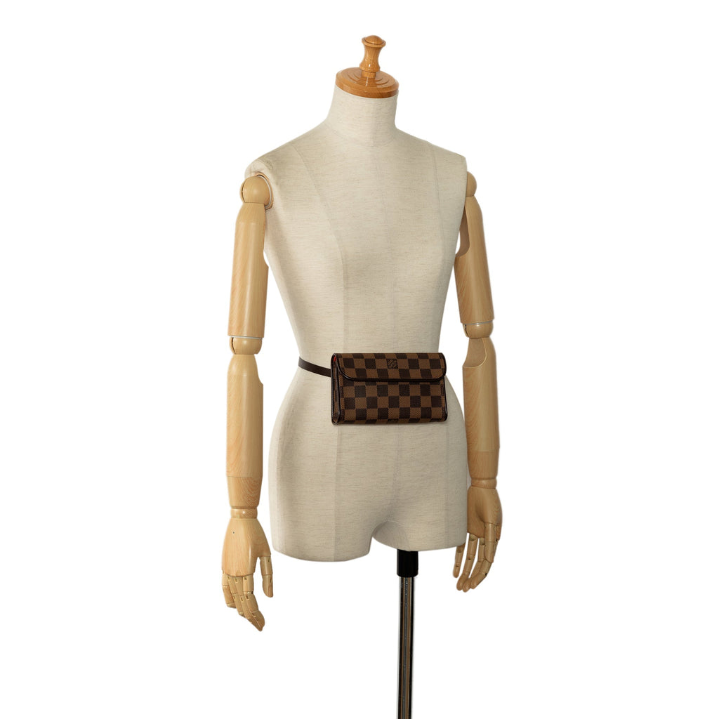 Brown Louis Vuitton Damier Ebene Pochette Florentine Belt Bag