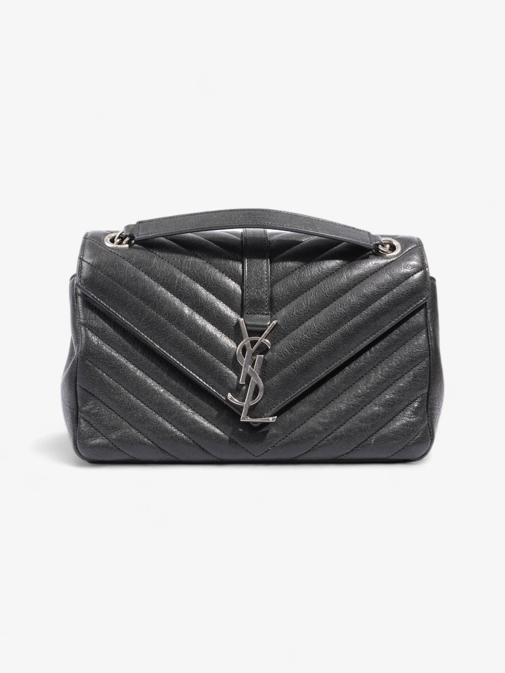Saint Laurent College Black Lambskin Leather Medium