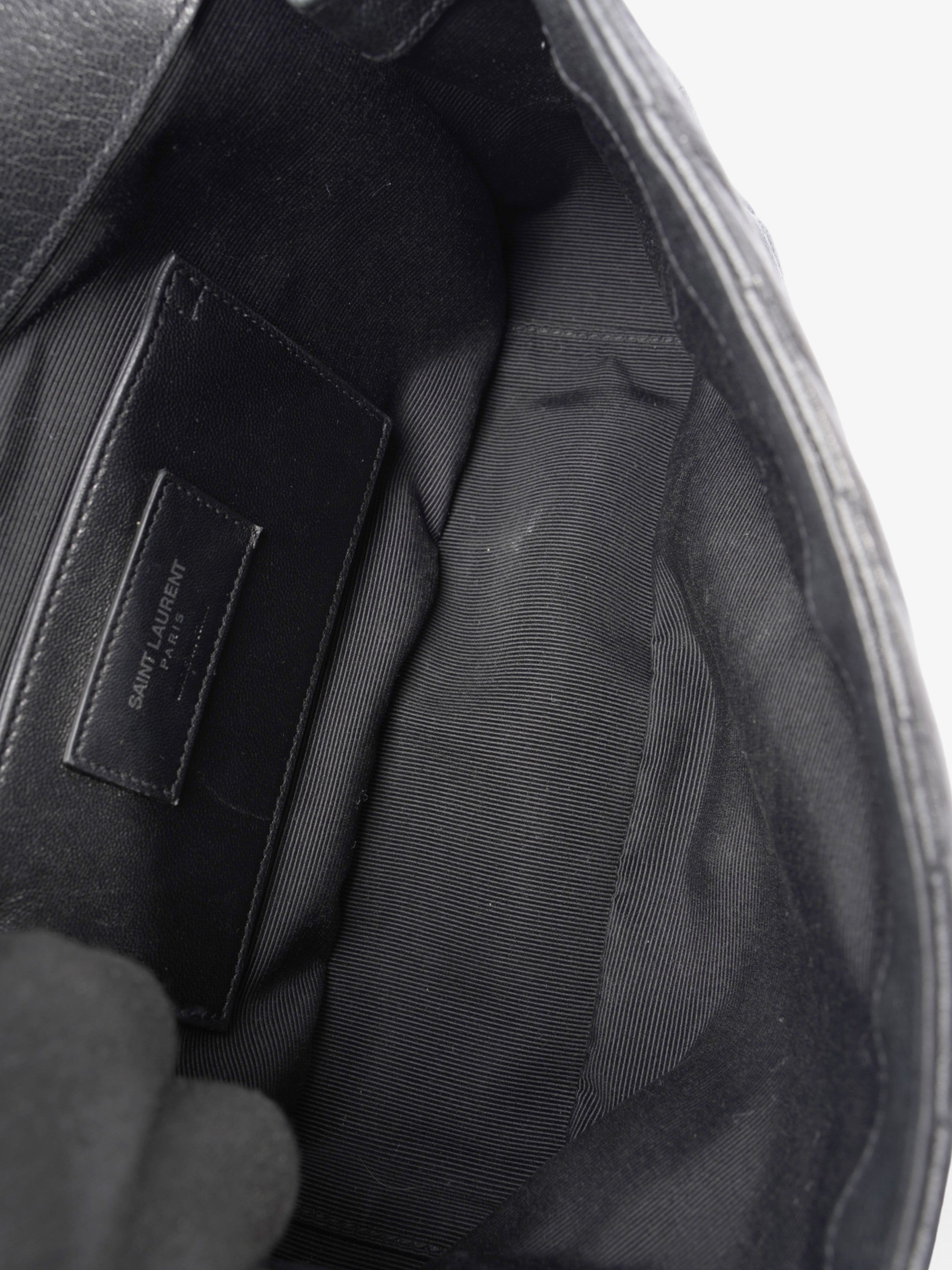 Saint Laurent College Black Lambskin Leather Medium