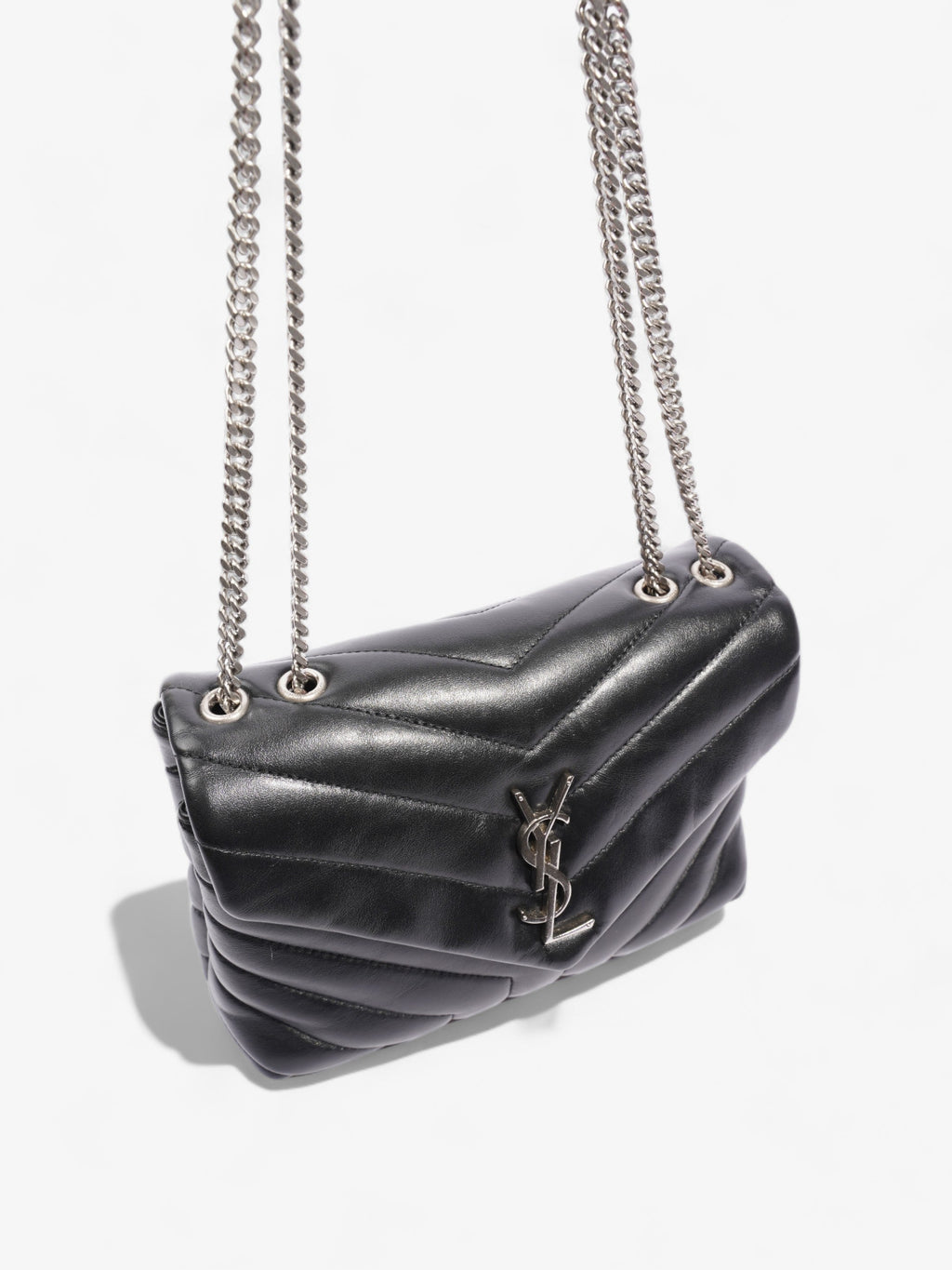 Saint Laurent Lou Lou Black Calfskin Leather Small
