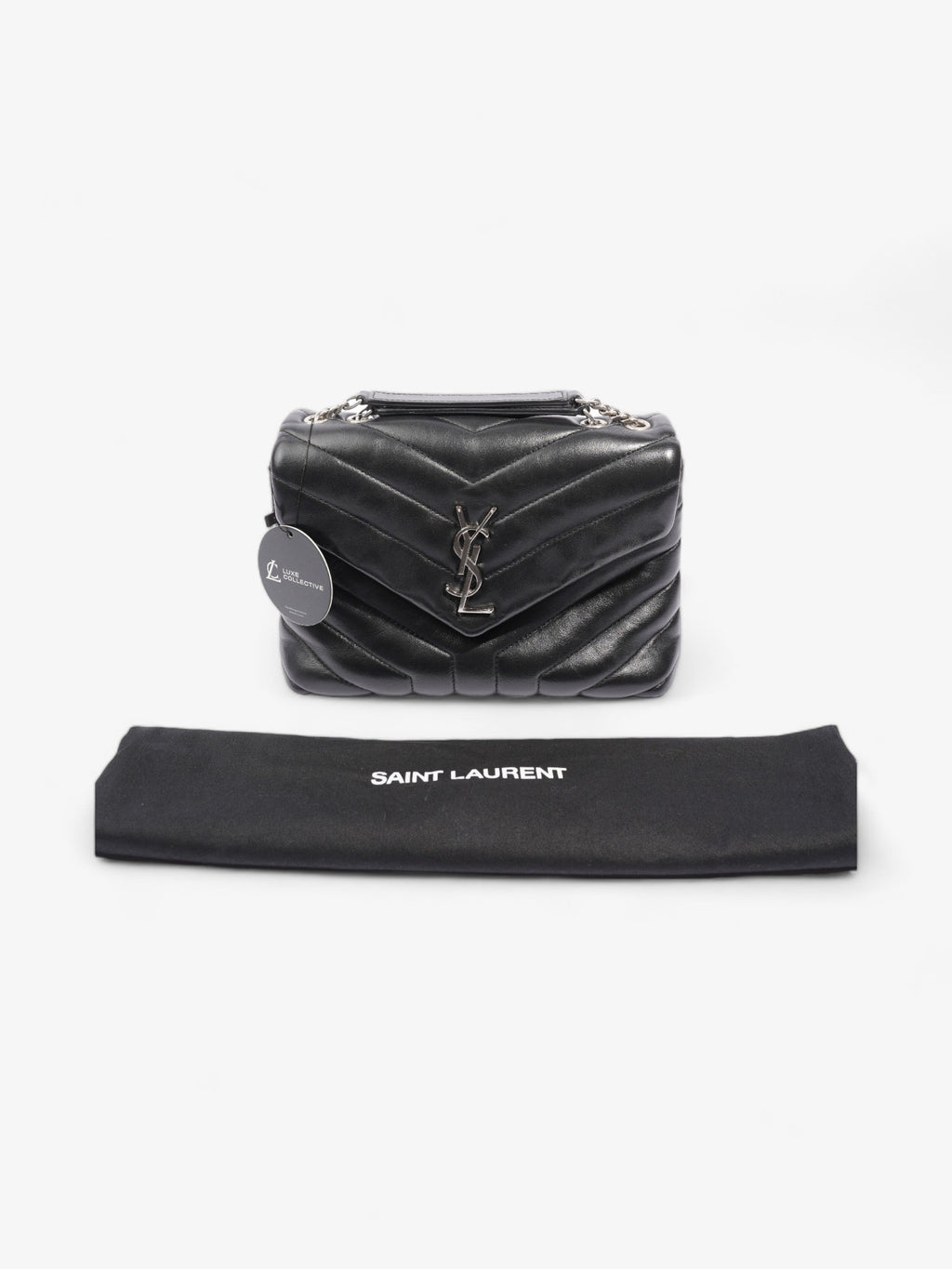 Saint Laurent Lou Lou Black Calfskin Leather Small