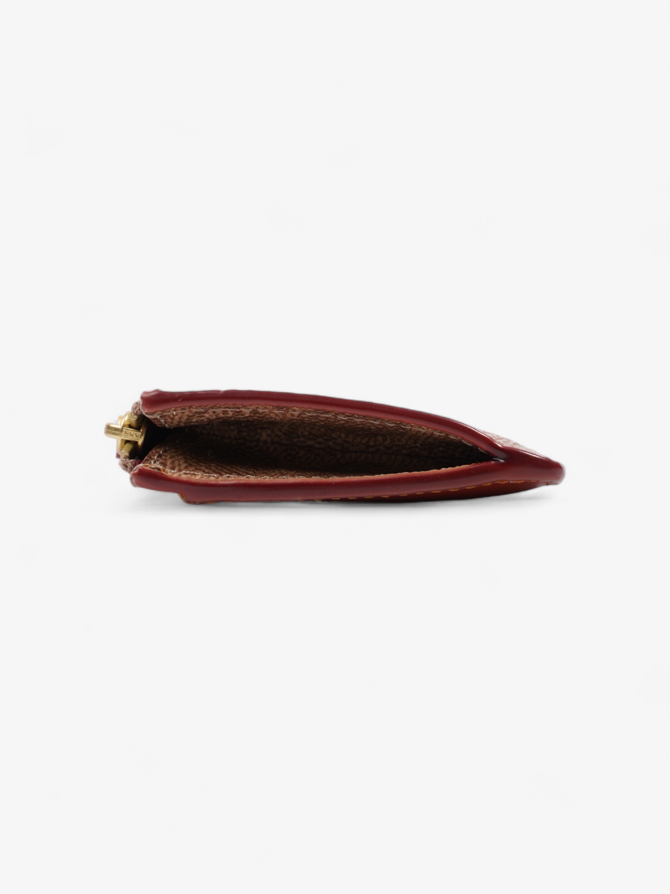 Coach Skinny ID and Card Case Brown Coated Canvas Mini