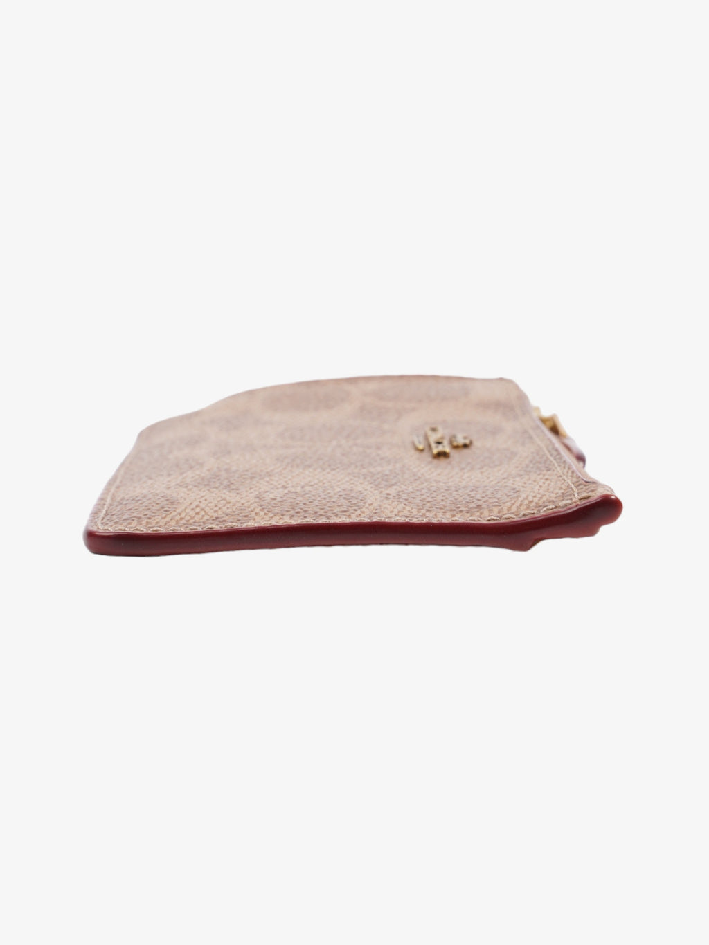 Coach Skinny ID and Card Case Brown Coated Canvas Mini