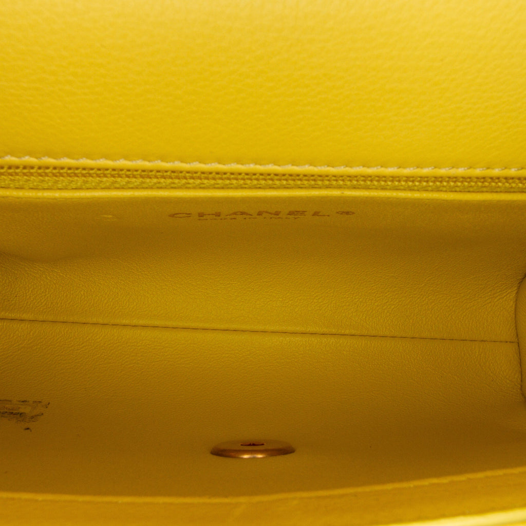 Chanel Coco Belt Bag Yellow Chevron Lambskin Gold