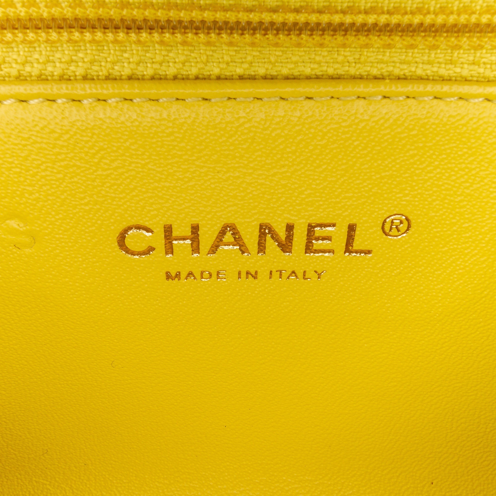 Chanel Coco Belt Bag Yellow Chevron Lambskin Gold