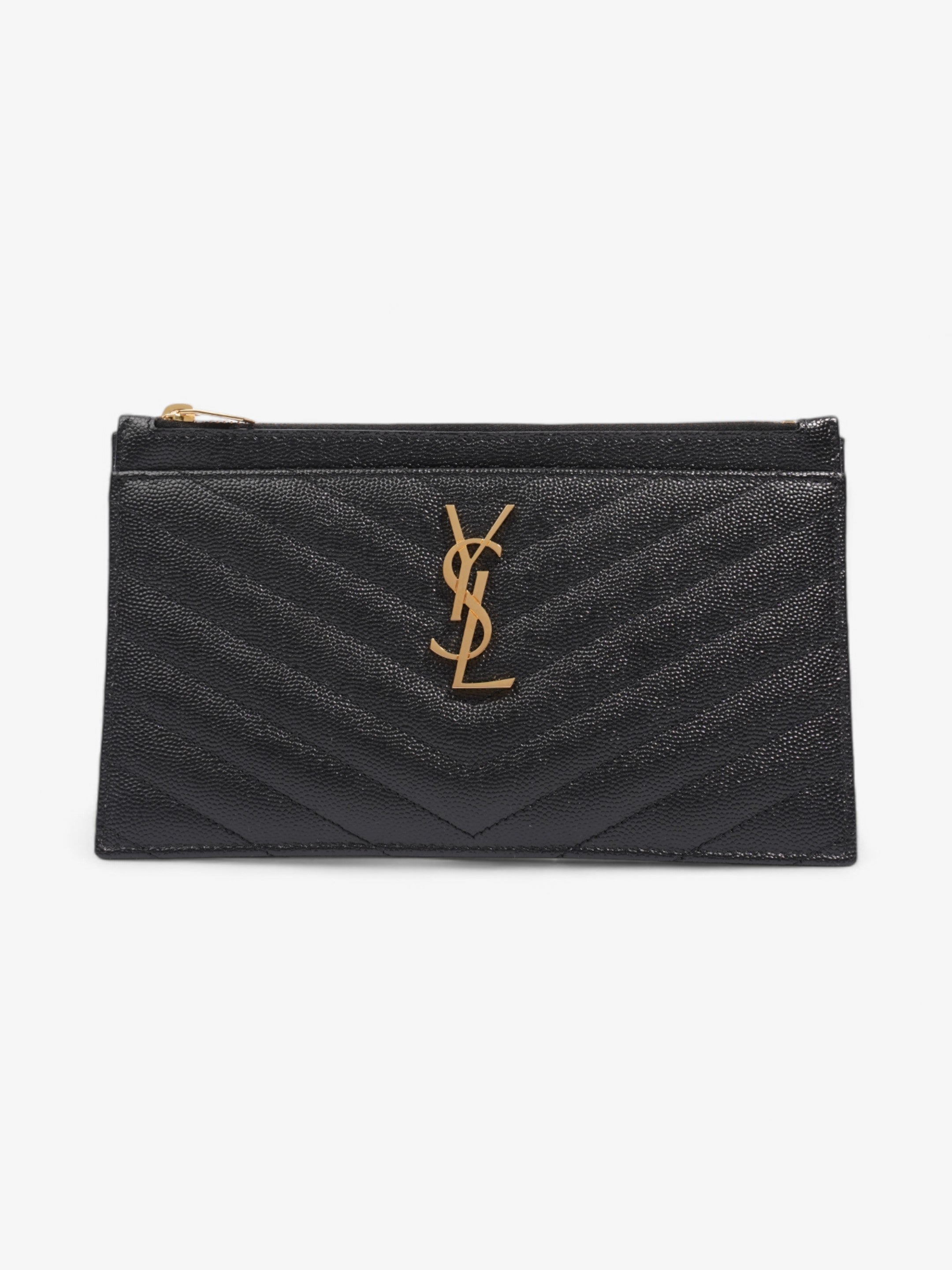 Saint Laurent CASSANDRE MATELASSè„¡ pouch Black Calfskin Leather