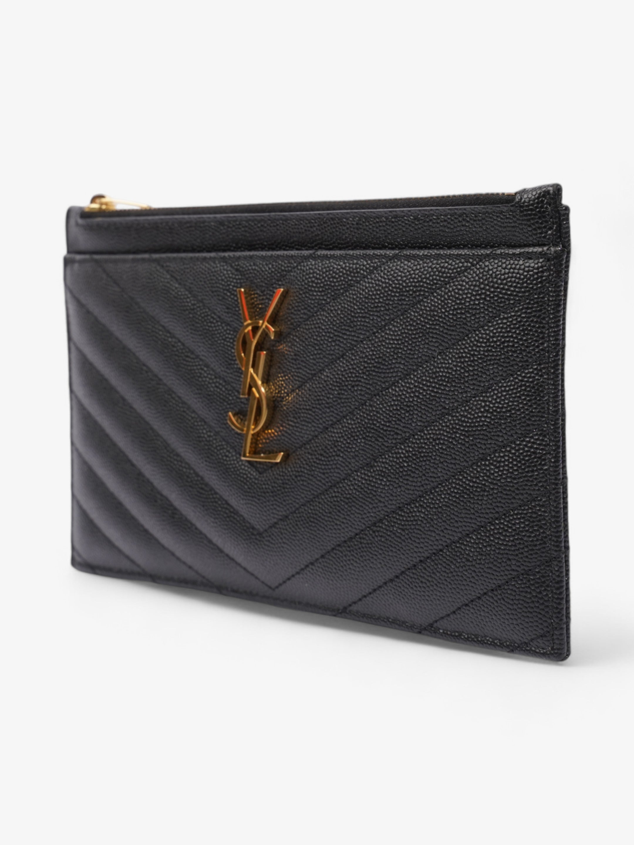 Saint Laurent CASSANDRE MATELASSè„¡ pouch Black Calfskin Leather