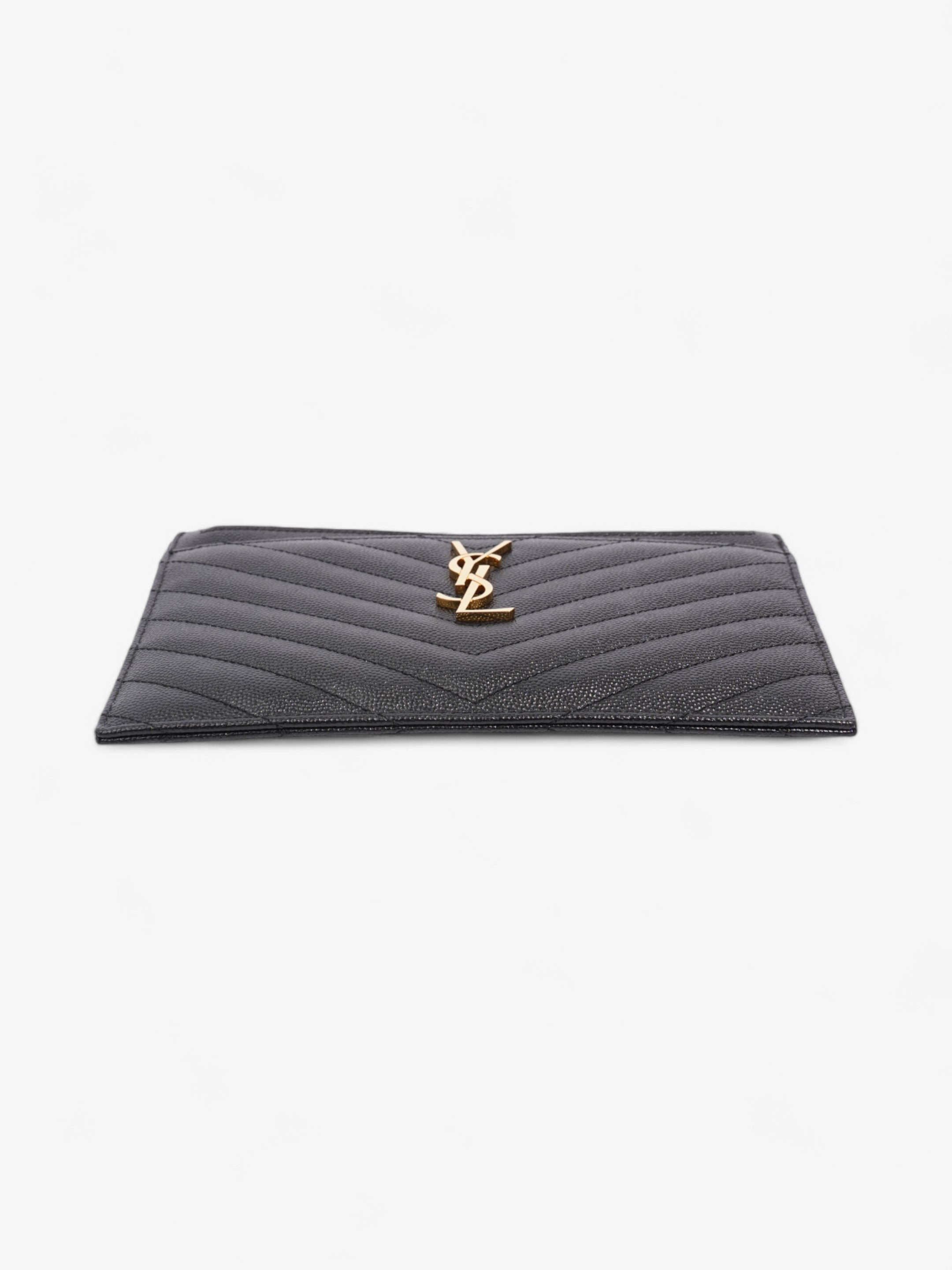 Saint Laurent CASSANDRE MATELASSè„¡ pouch Black Calfskin Leather