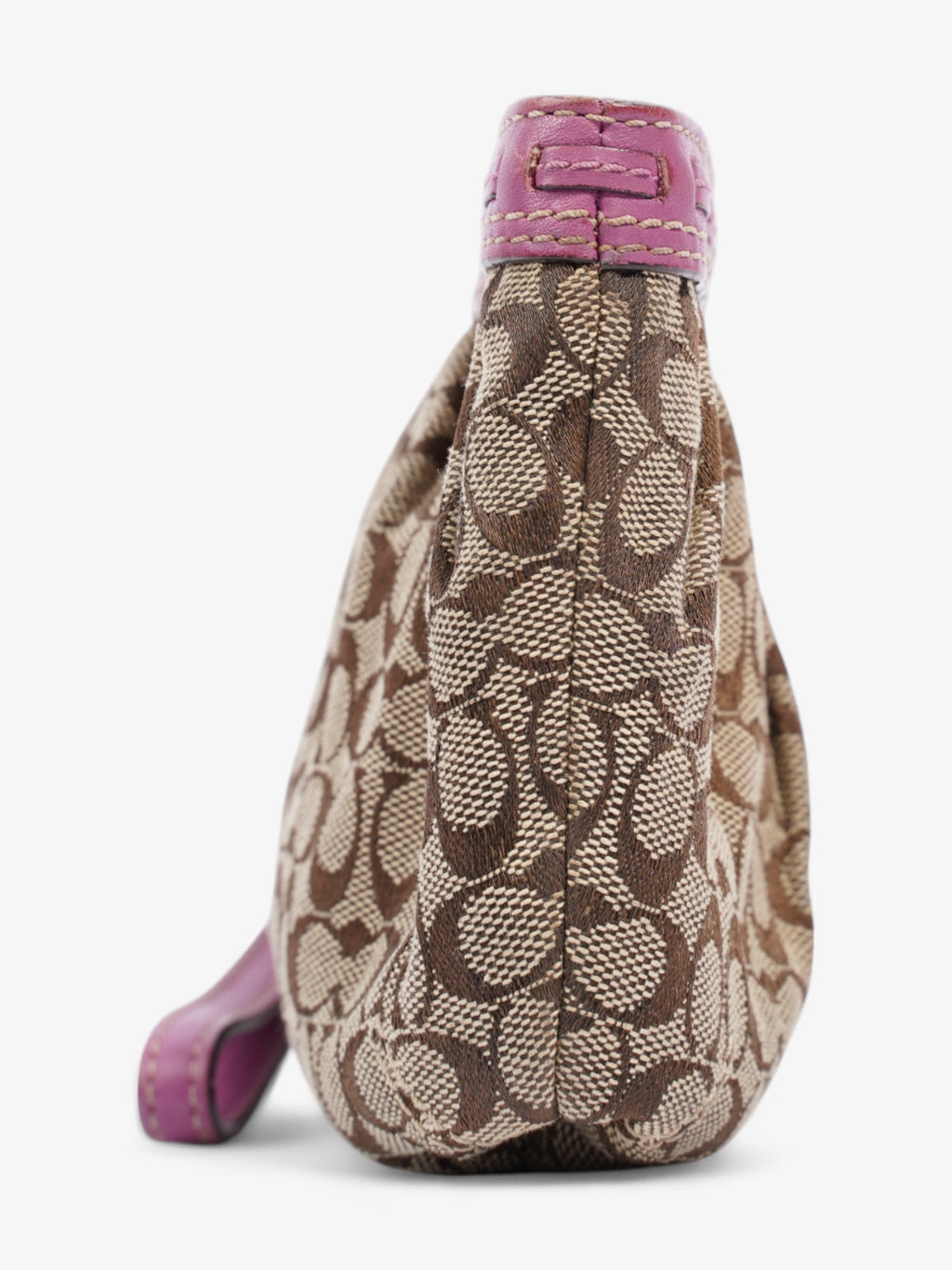 Coach Monogram Wristlet Brown / Orchid Canvas