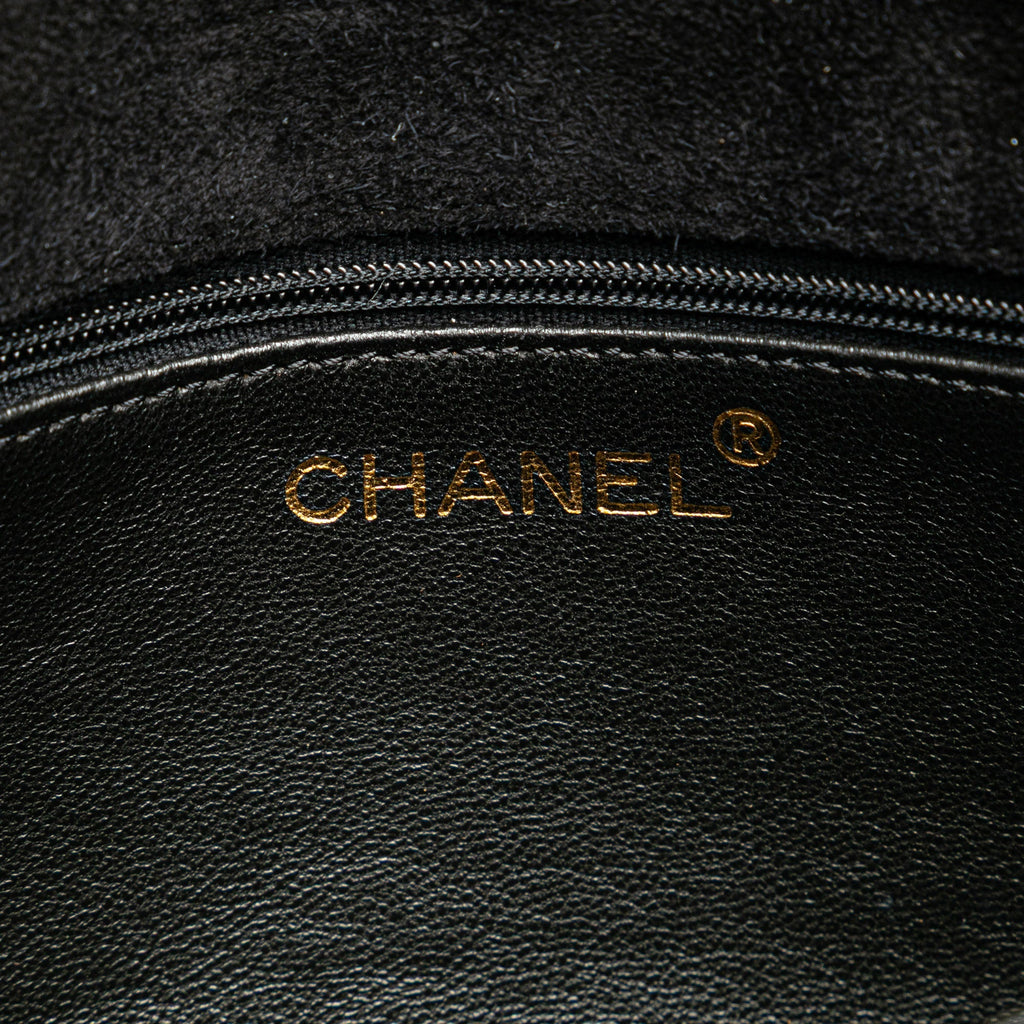 Chanel Cc Quilted Suede Shoulder Bag