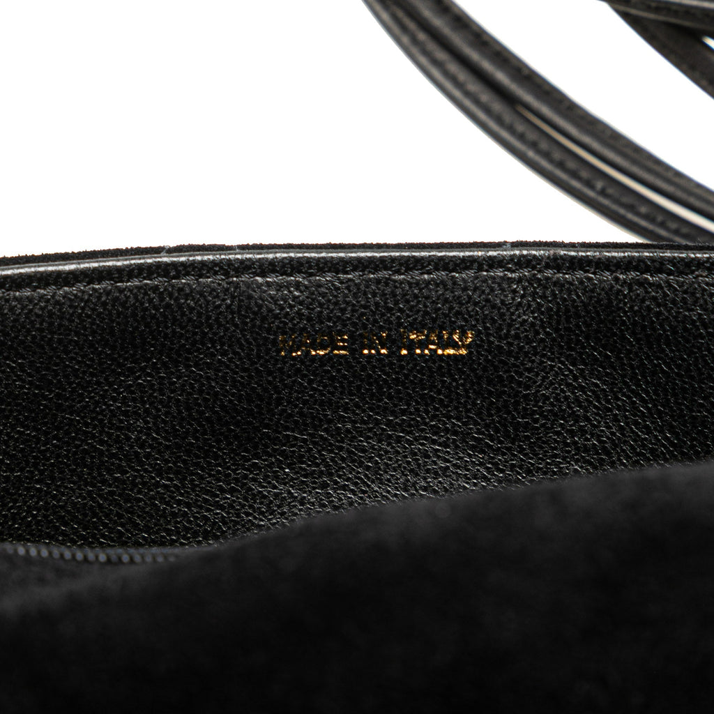 Chanel Cc Quilted Suede Shoulder Bag