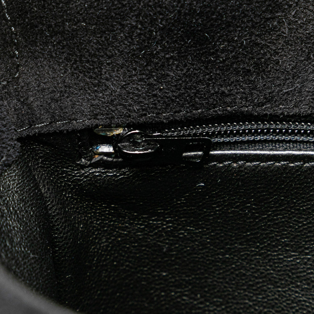 Chanel Cc Quilted Suede Shoulder Bag