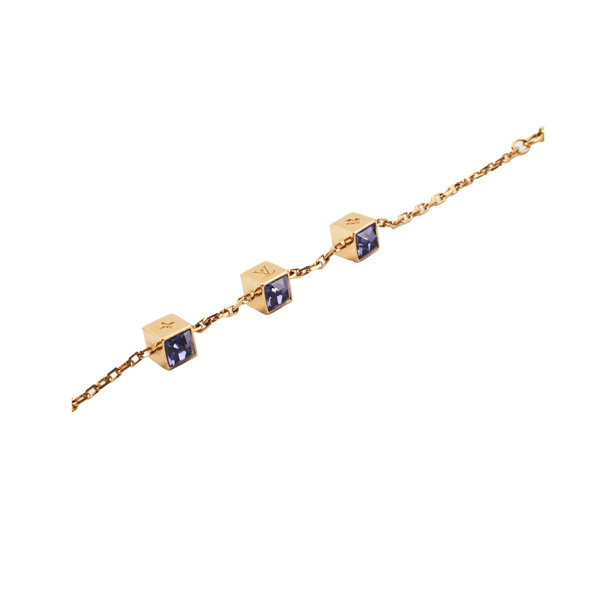 Louis Vuitton Crystal Gamble Gold Tone Bracelet