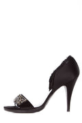 Pedro Garcia Black Satin Sandals With Wrapped Heels SZ 40.5 Sale