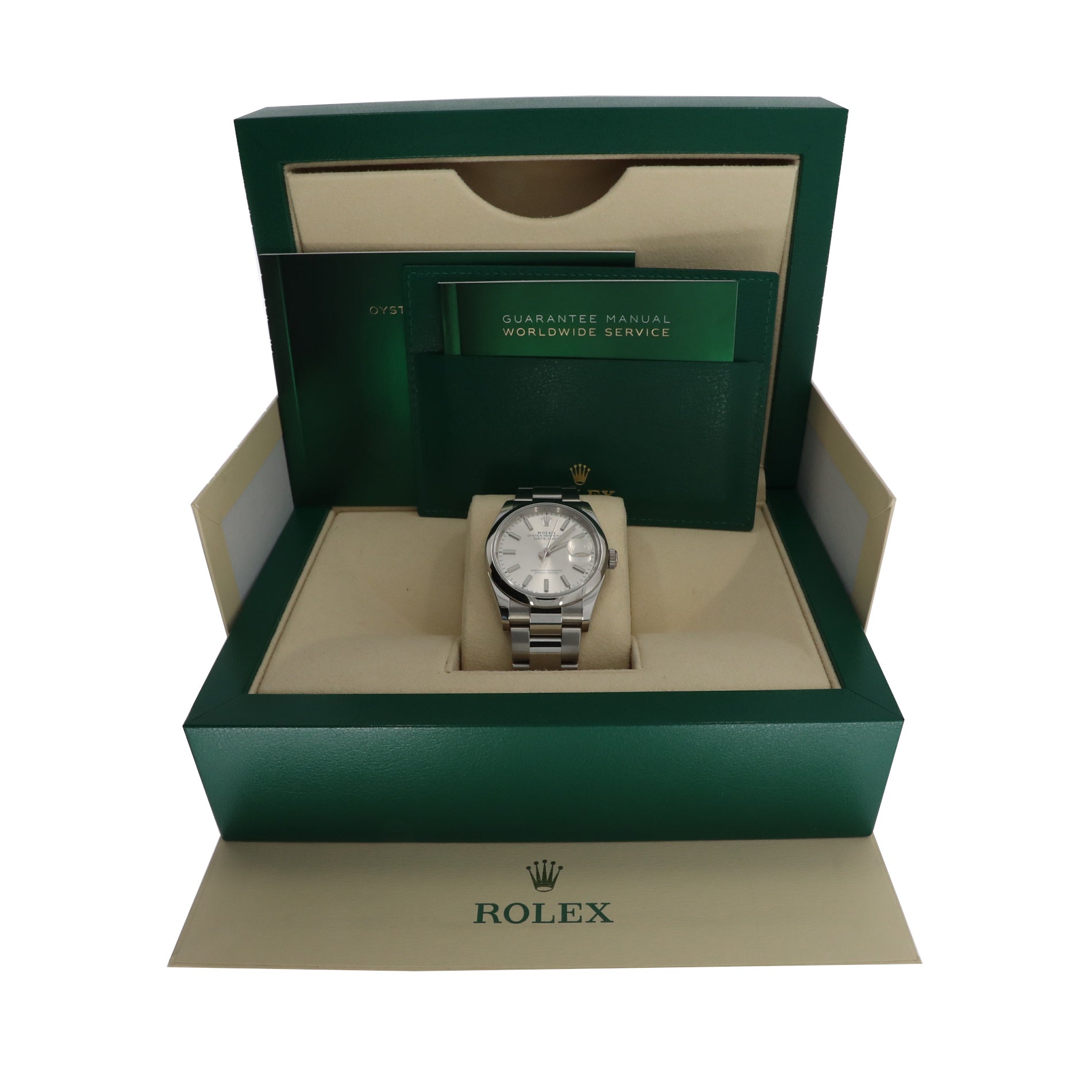 ROLEX Datejust, steel watch and bracelet, circa 2019