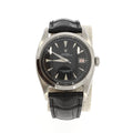 ROLEX Ovettone Big Bubble Back steel watch with croco bracelet