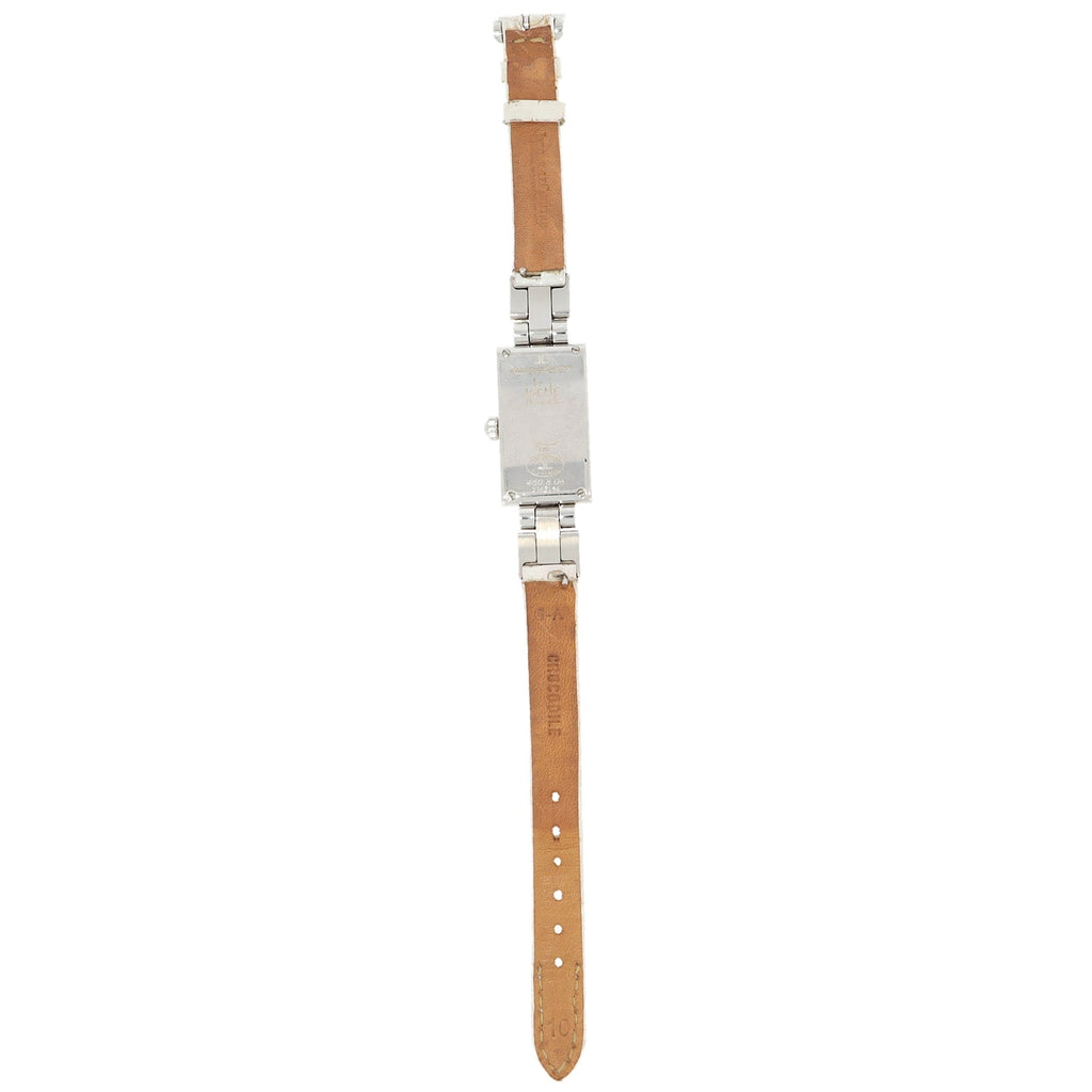 JAEGER-LECOULTRE Ideale steel watch set with diamonds with mother-of-pearl dial