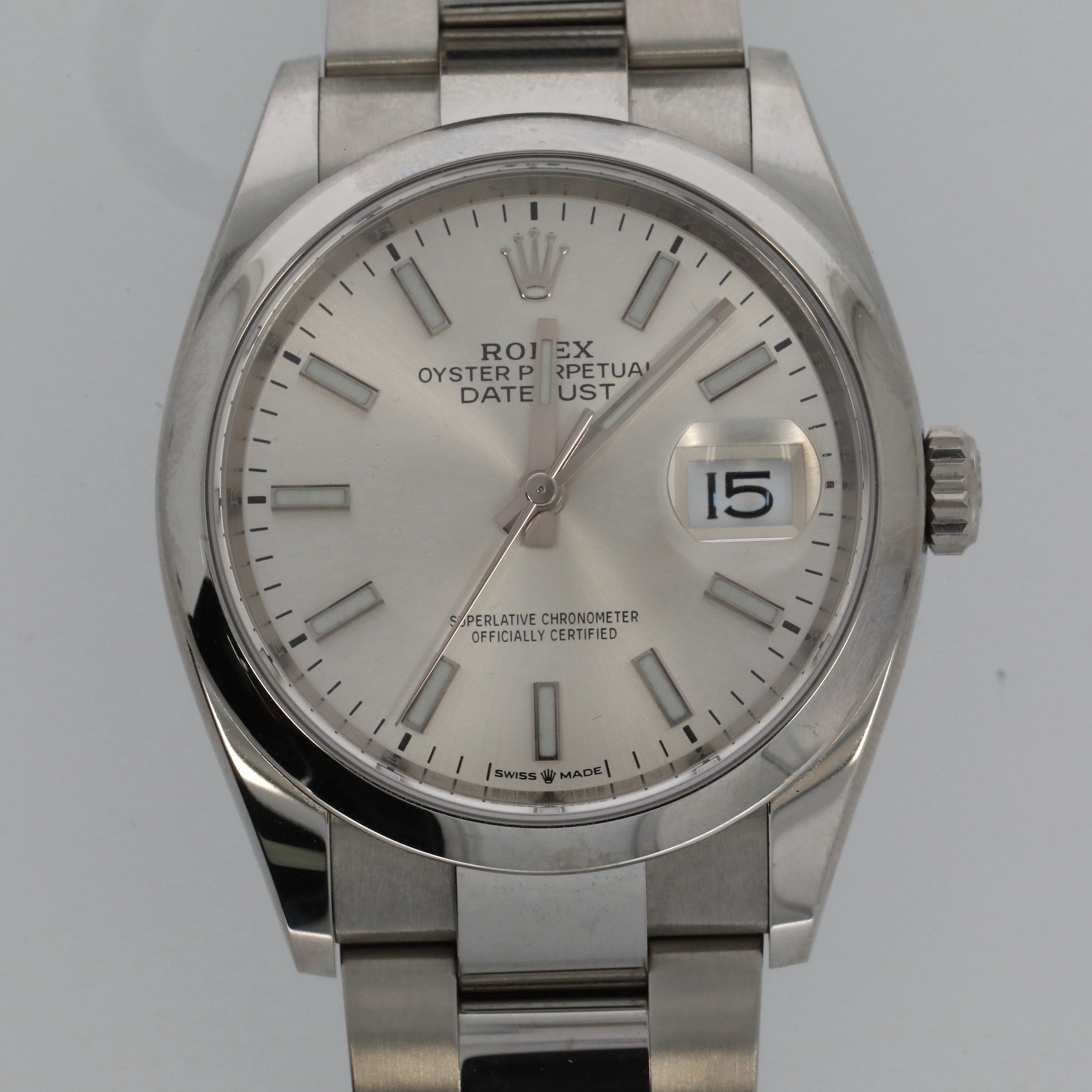 ROLEX Datejust, steel watch and bracelet, circa 2019