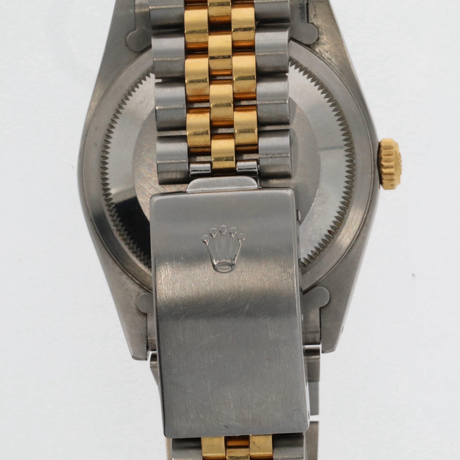 ROLEX Datejust, steel and gold wristwatch with indexes set with diamonds, circa 1989