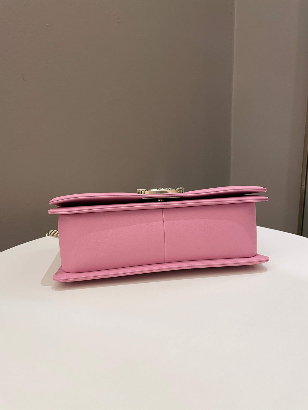 Chanel Chevron Boy Old Medium Pink Calfskin