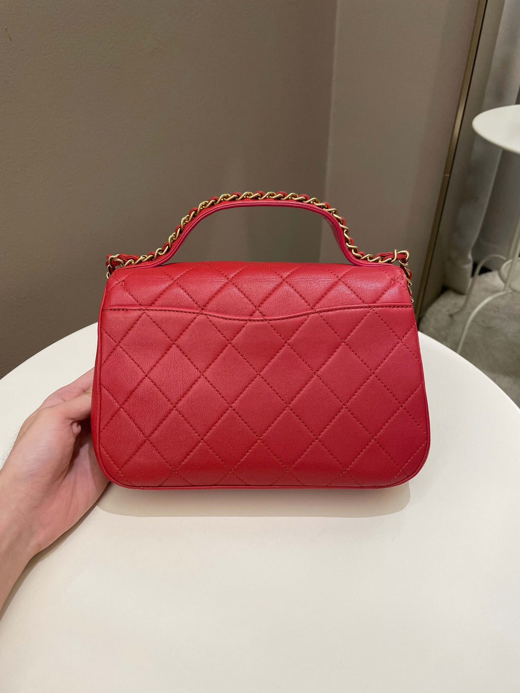 Chanel Infinity Top Handle Bag Red