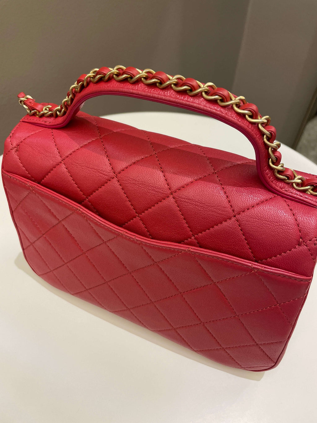 Chanel Infinity Top Handle Bag Red