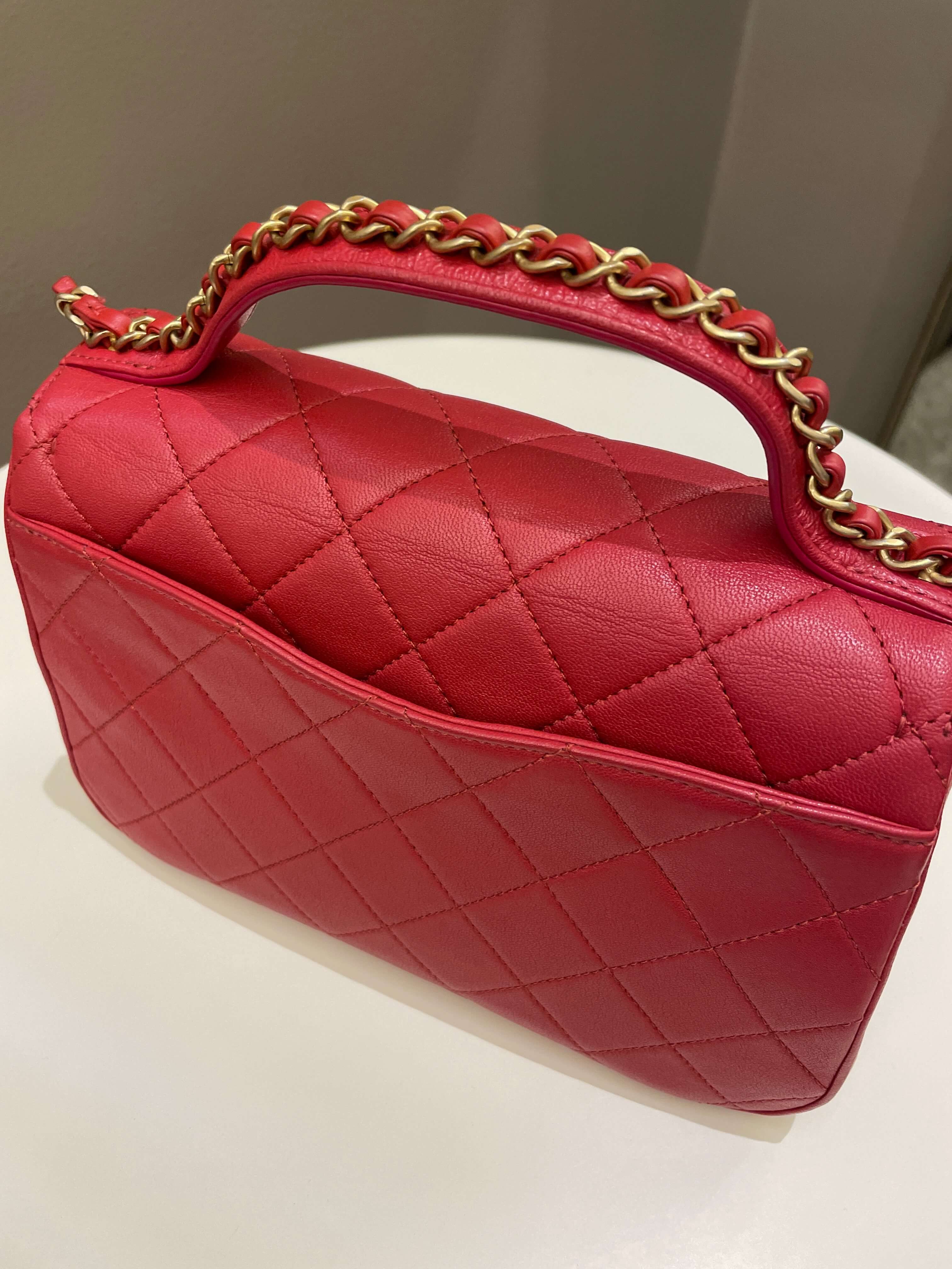 Chanel Infinity Top Handle Bag Red