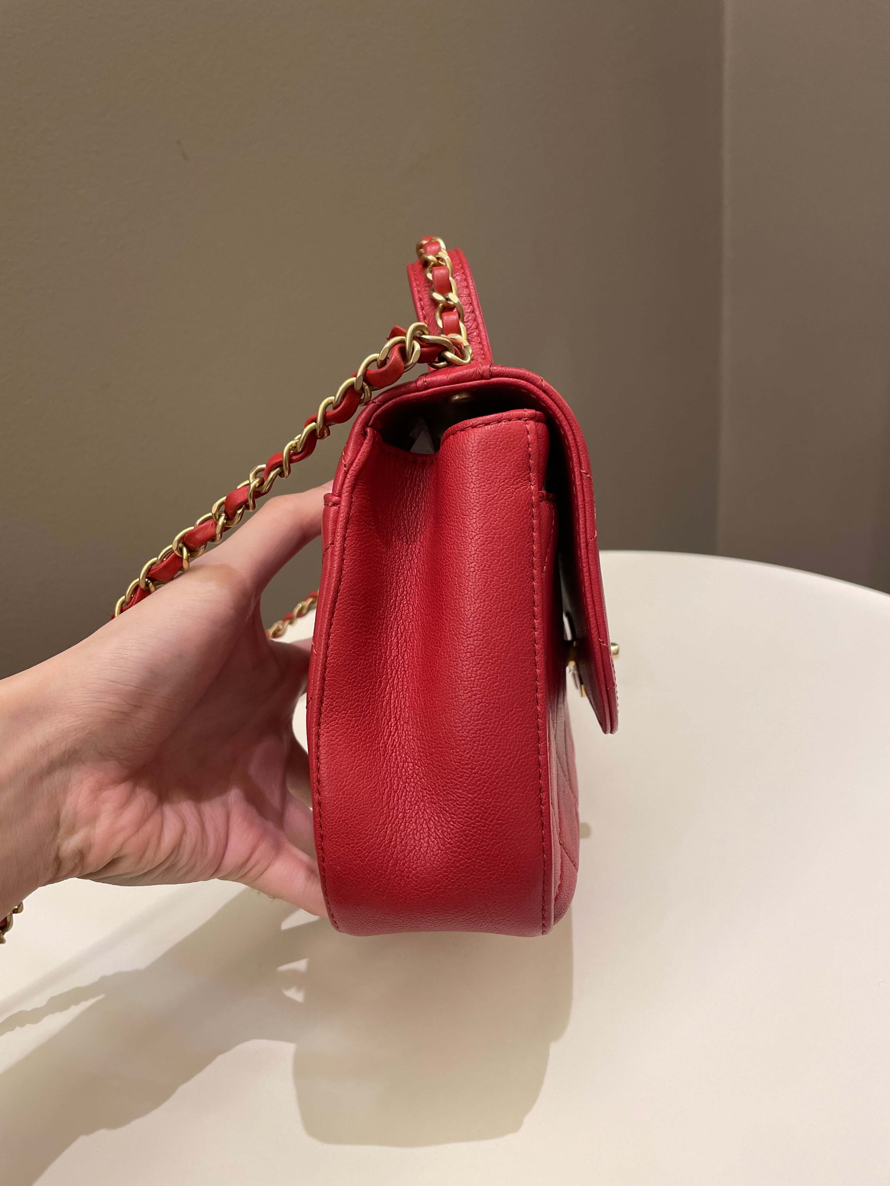 Chanel Infinity Top Handle Bag Red