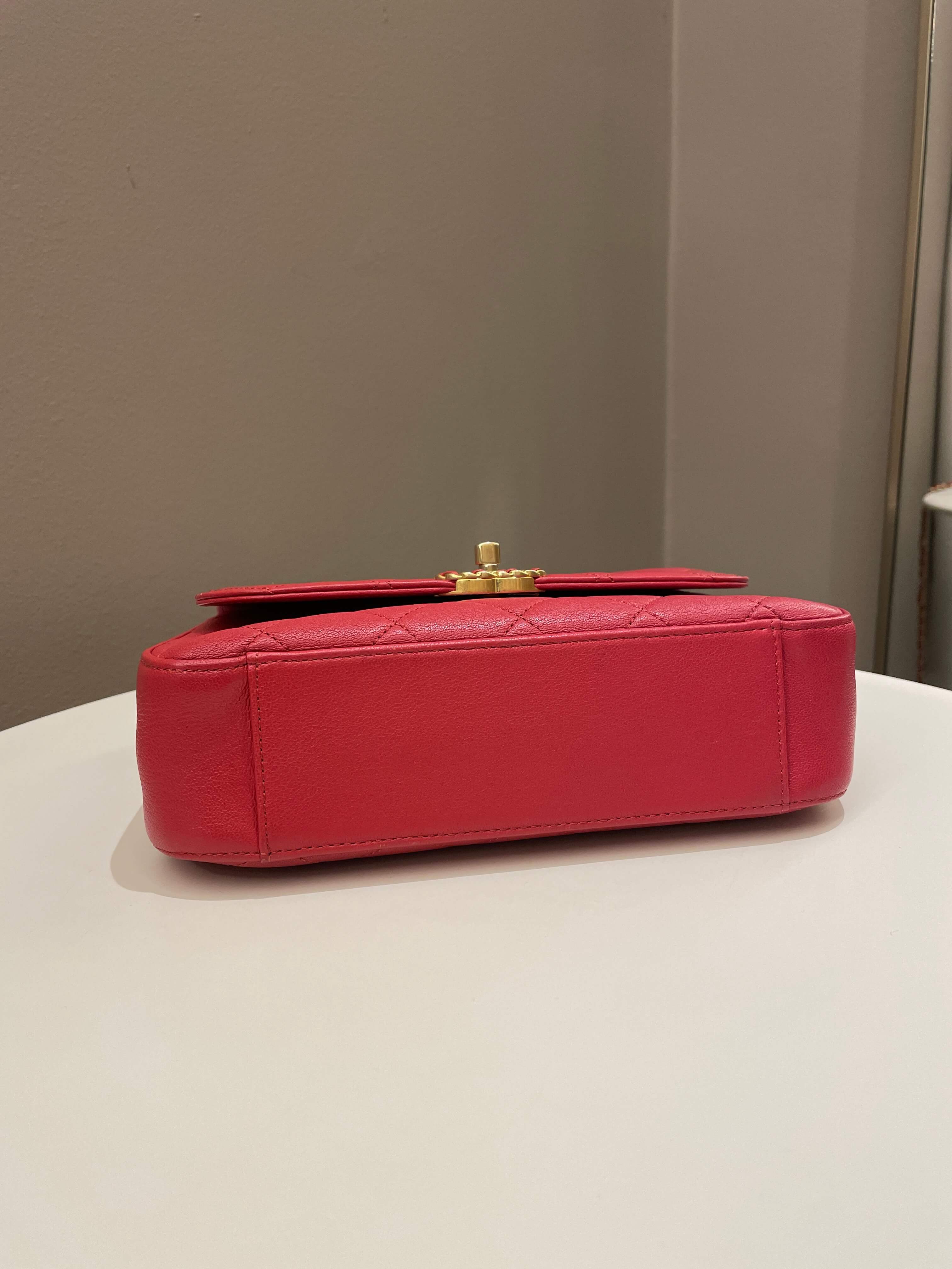 Chanel Infinity Top Handle Bag Red