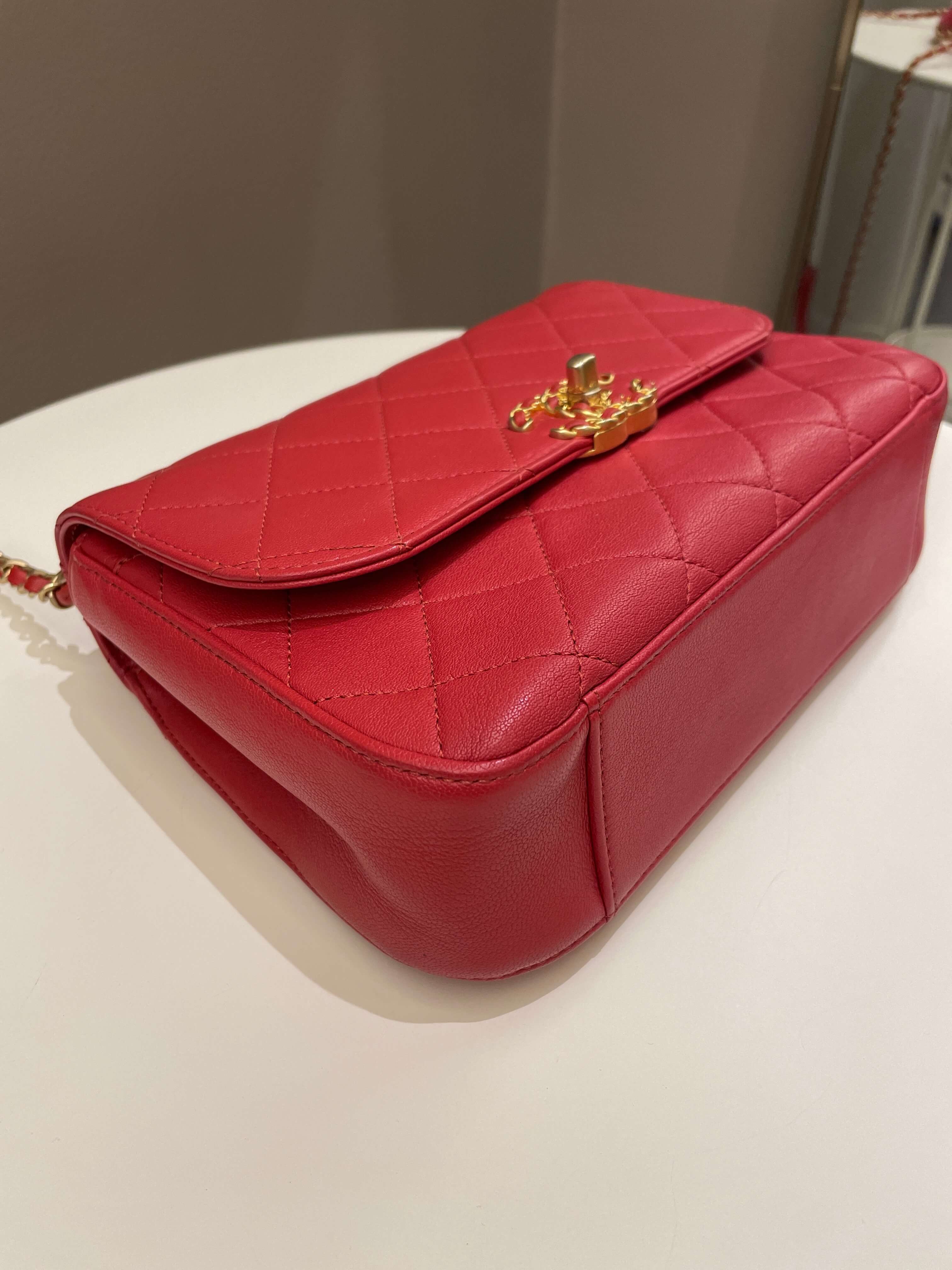 Chanel Infinity Top Handle Bag Red