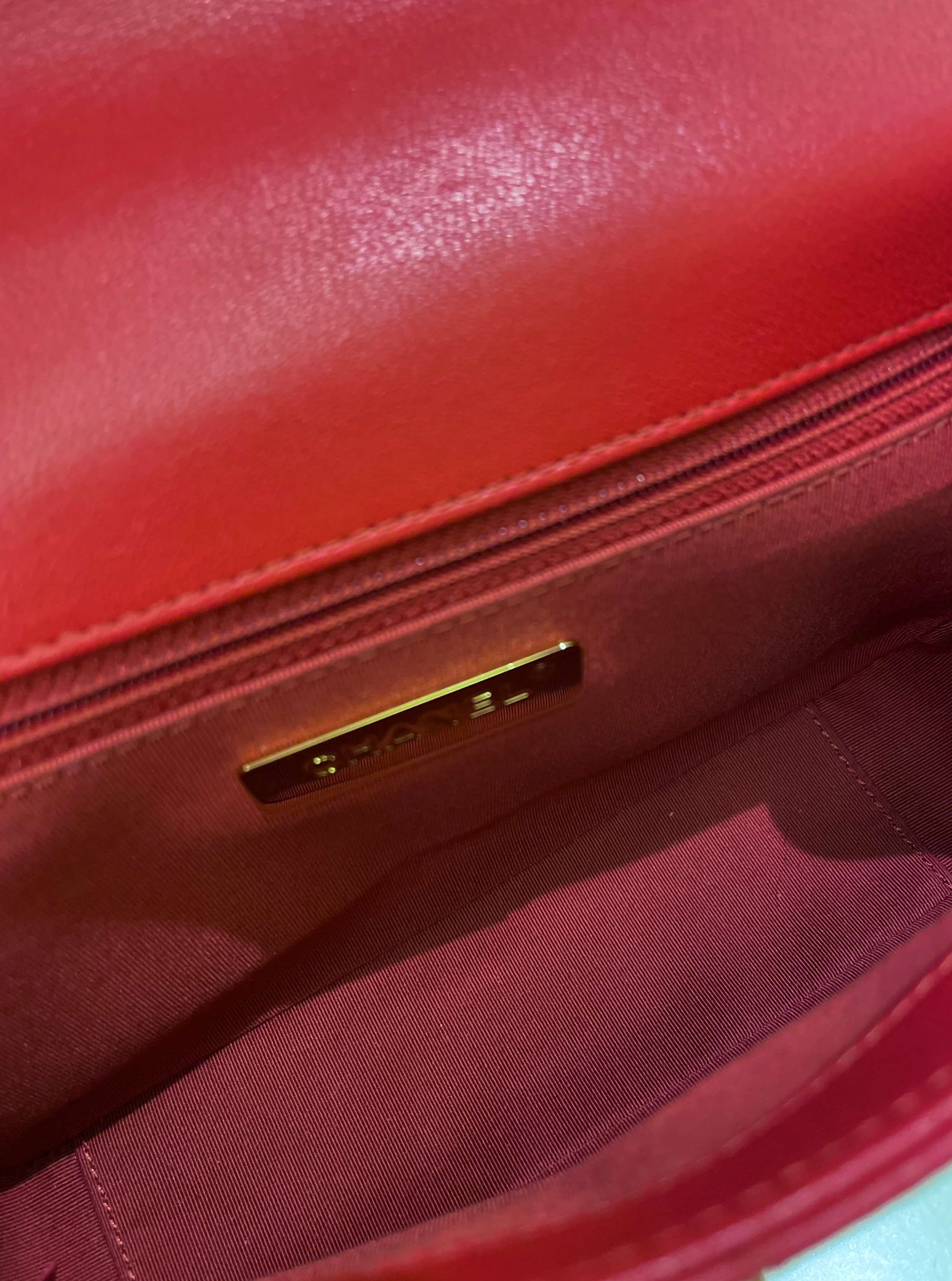 Chanel Infinity Top Handle Bag Red