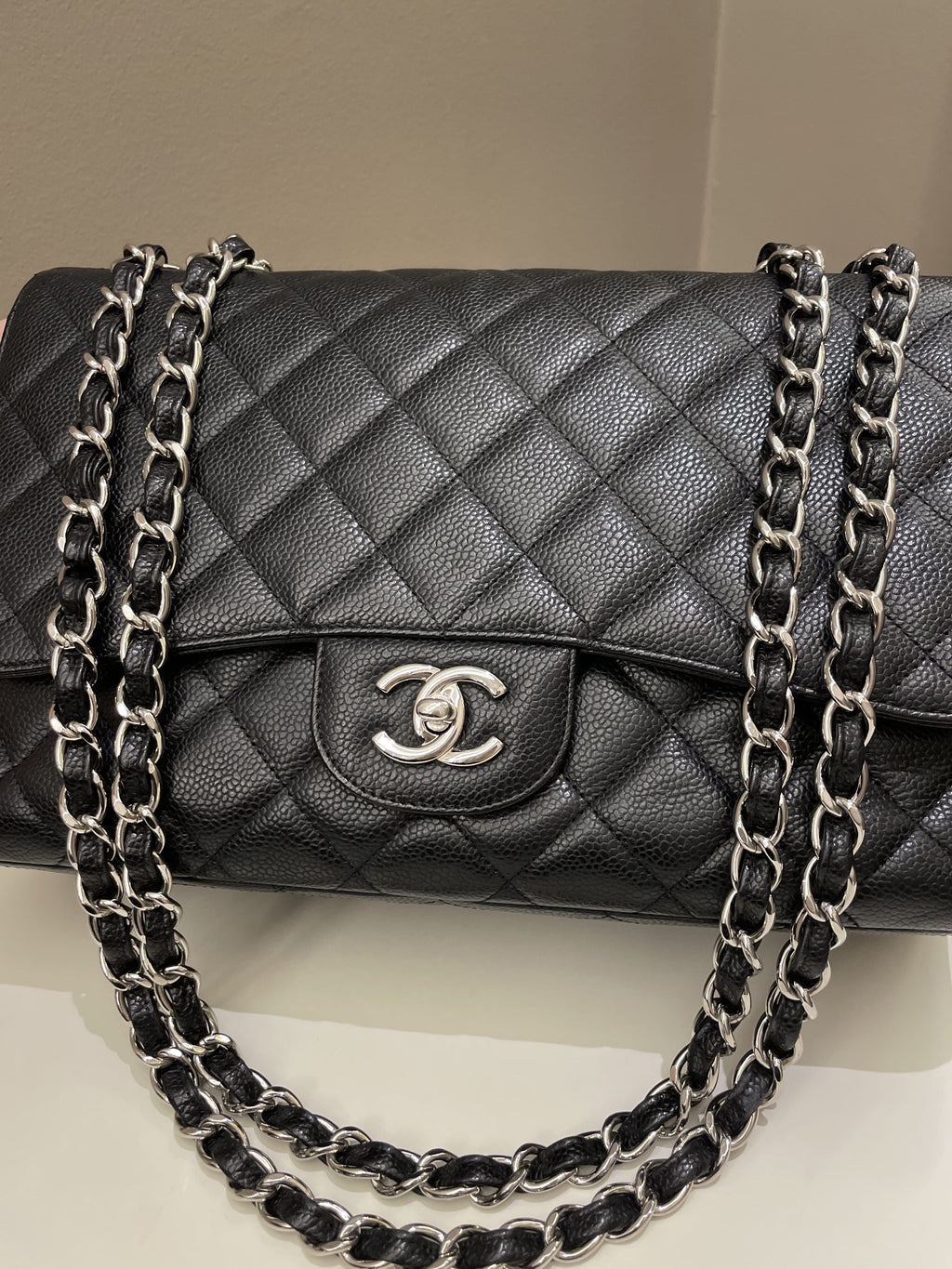 Chanel Classic Quilted Jumbo Single Flap Black Caviar