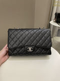 Chanel Classic Quilted Jumbo Single Flap Black Caviar