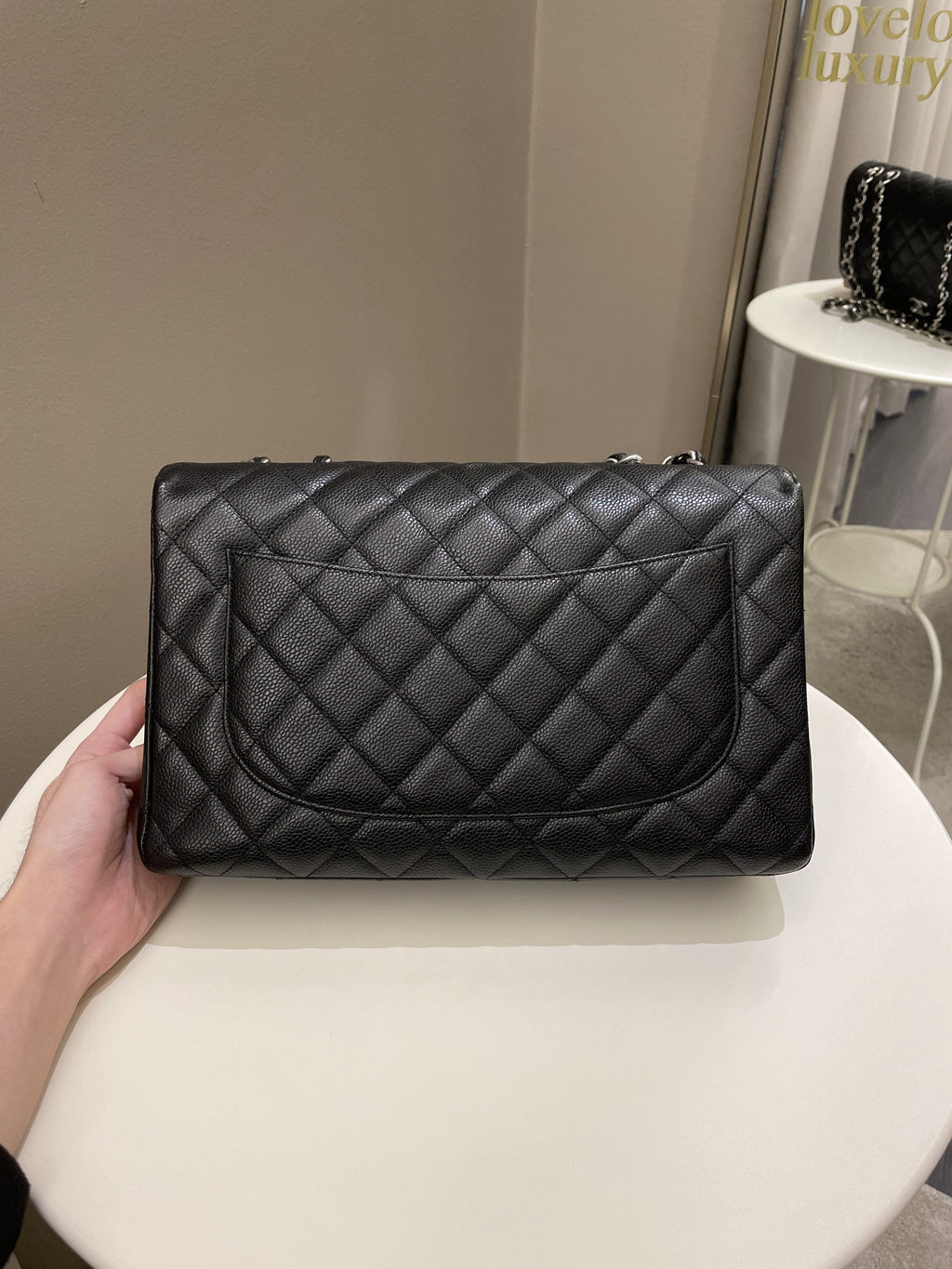 Chanel Classic Quilted Jumbo Single Flap Black Caviar