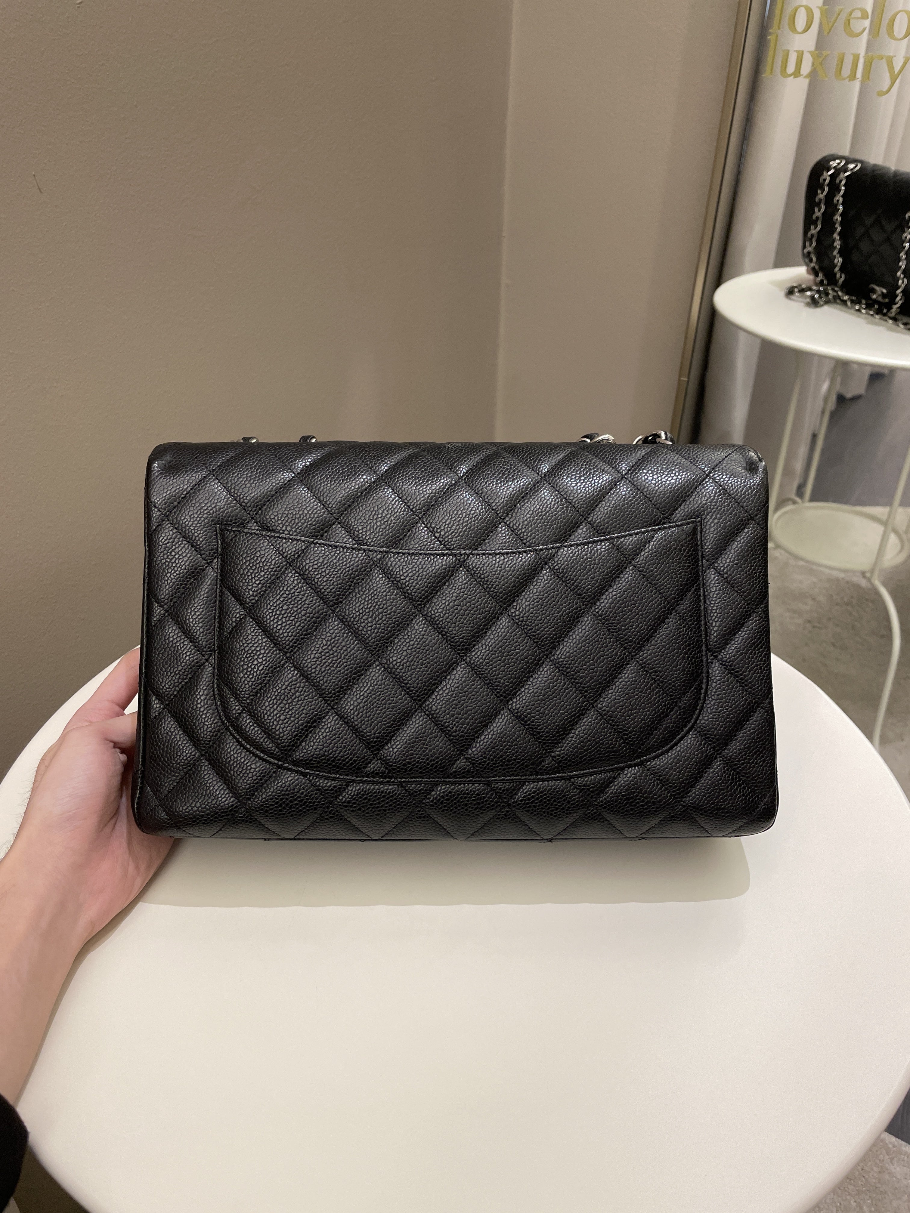 Chanel Classic Quilted Jumbo Single Flap Black Caviar