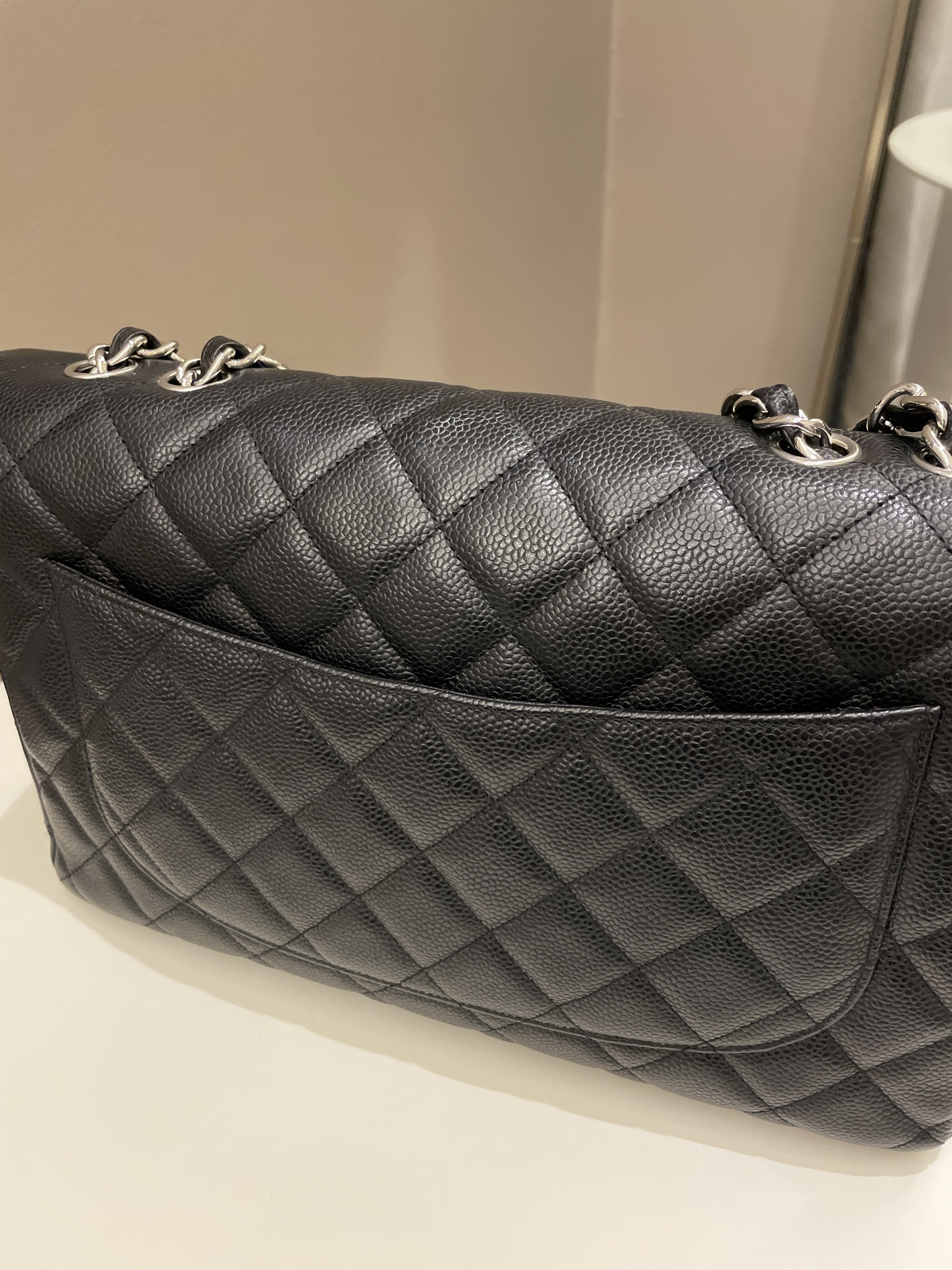 Chanel Classic Quilted Jumbo Single Flap Black Caviar