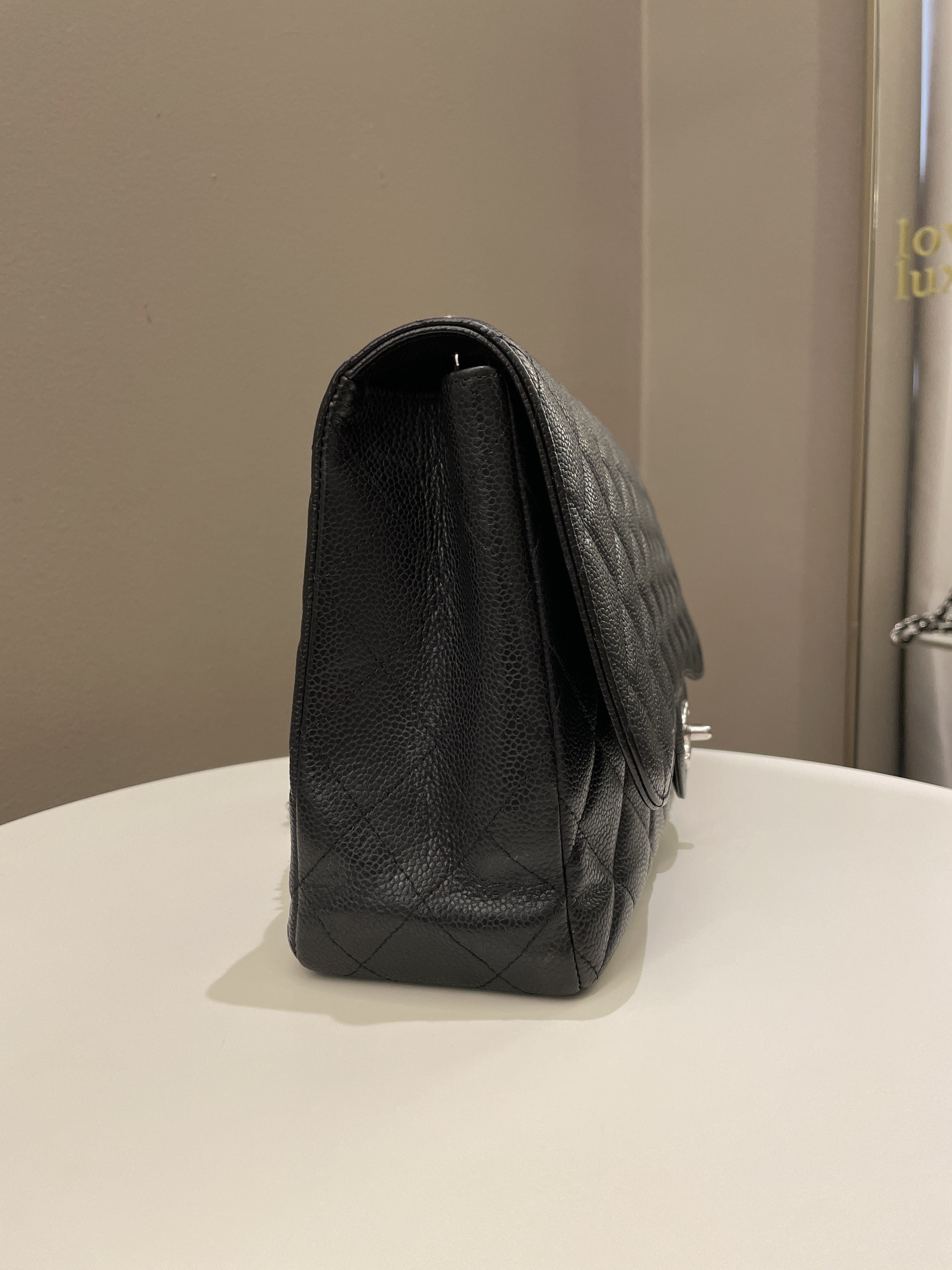 Chanel Classic Quilted Jumbo Single Flap Black Caviar