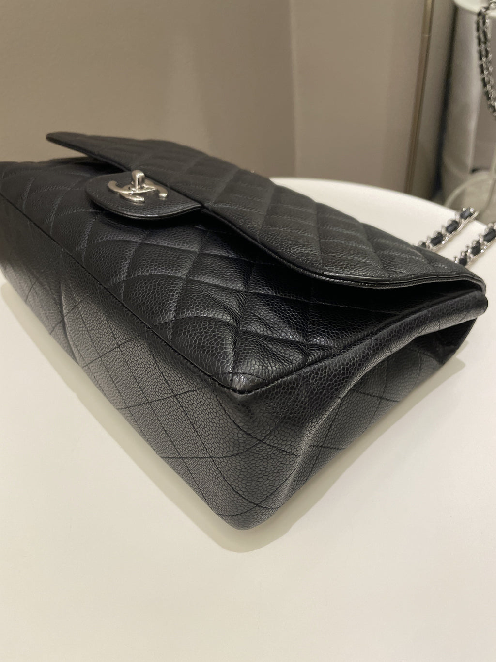 Chanel Classic Quilted Jumbo Single Flap Black Caviar