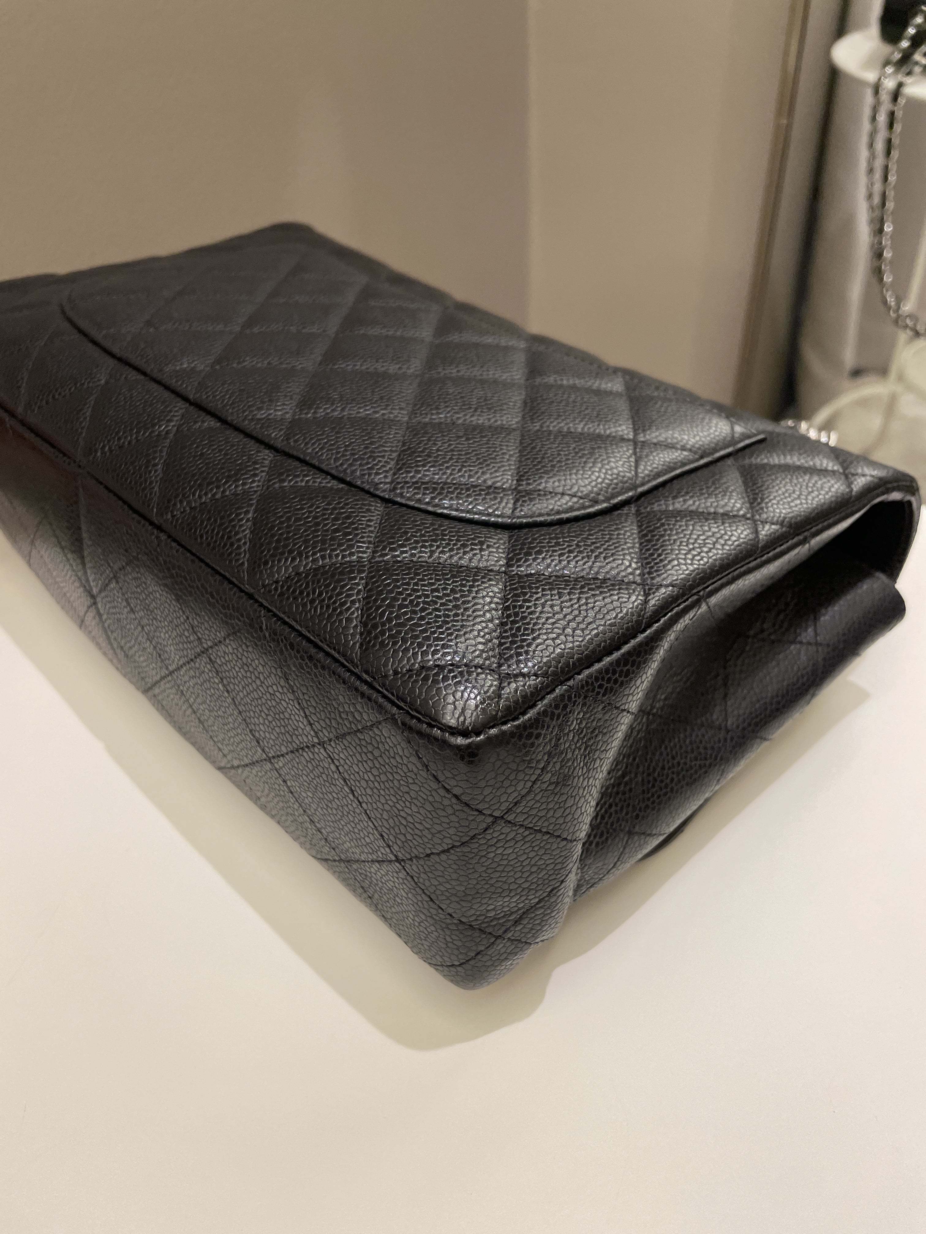 Chanel Classic Quilted Jumbo Single Flap Black Caviar