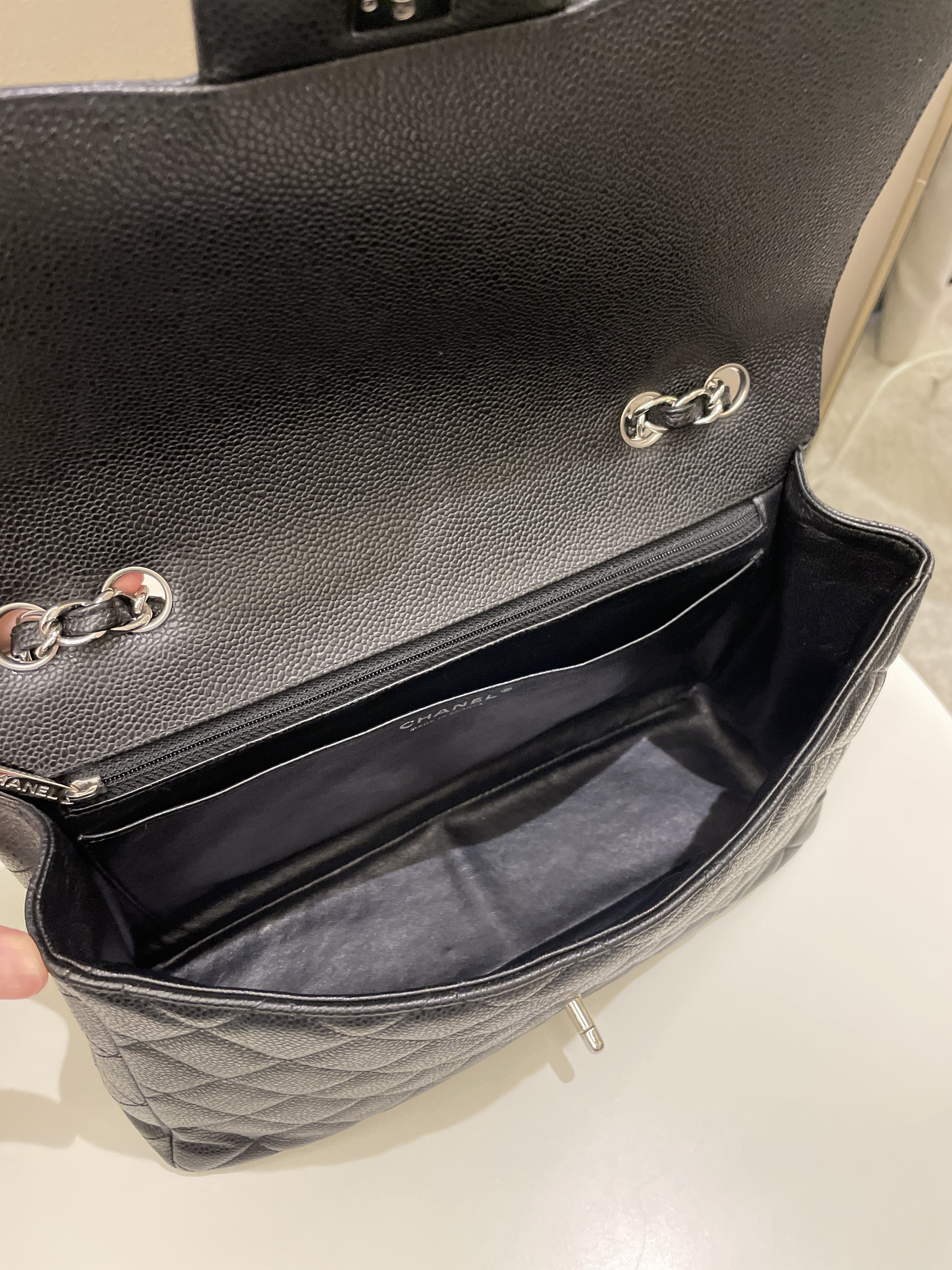 Chanel Classic Quilted Jumbo Single Flap Black Caviar